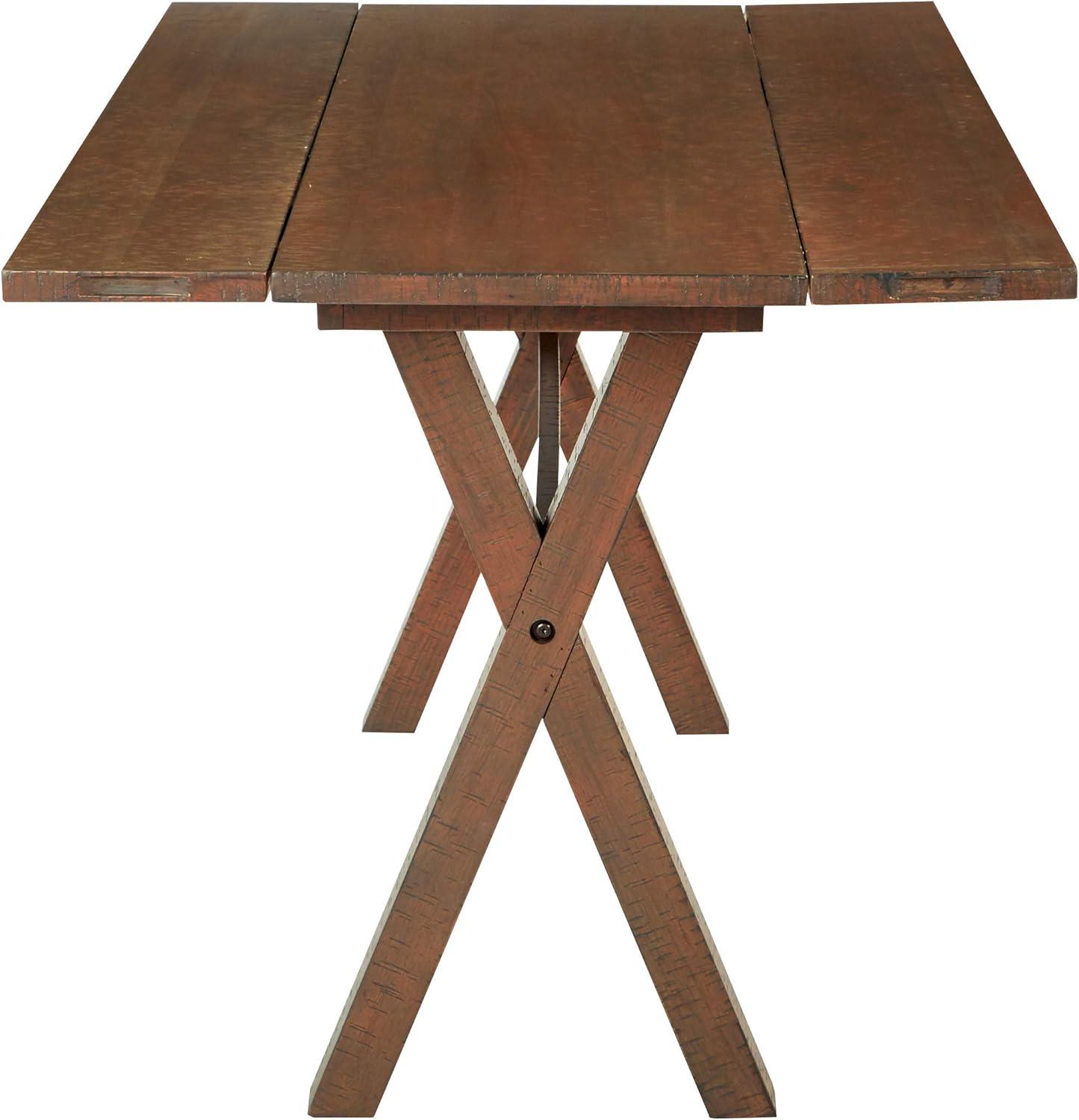 OSP Home Furnishings McKayla Flip Top Table in Distressed Brown Finish