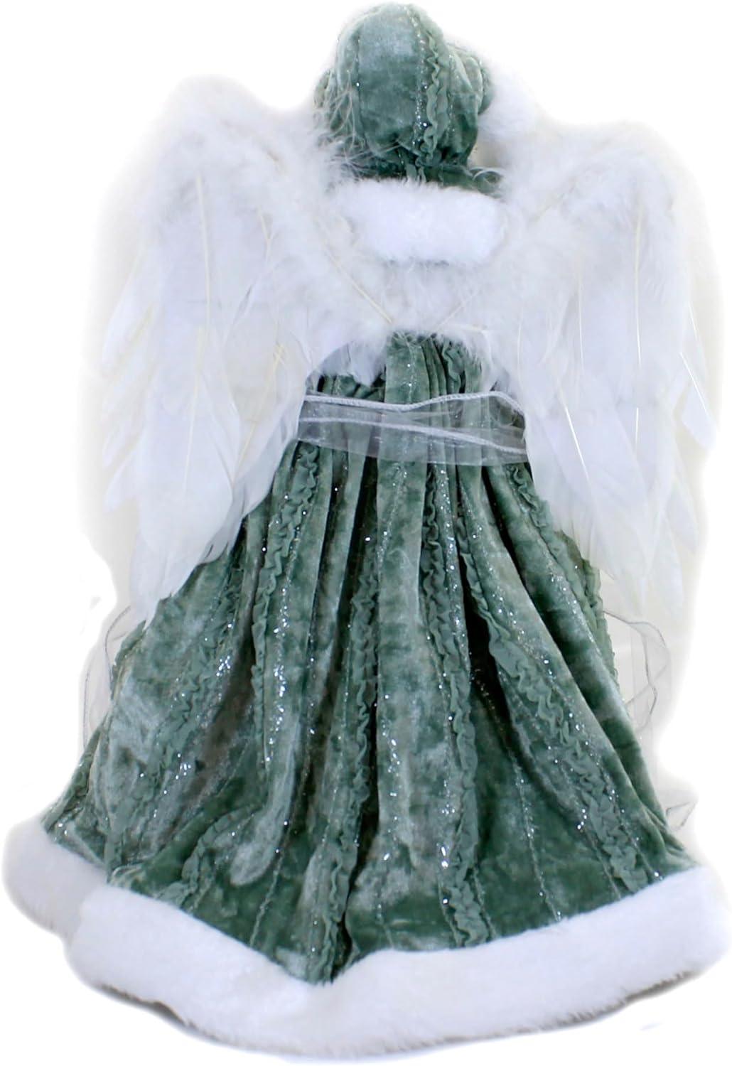 Tree Topper Finial 16.25 In Green Angel Tree Topper Free Standing Christmas Tree Toppers