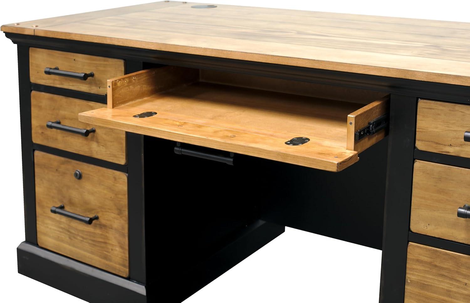 Martin Furniture Toulouse Wood Executive Desk Writing Table Office Desk Black