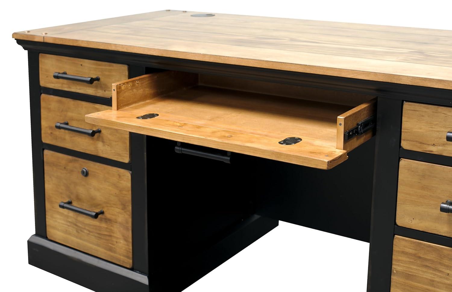 Martin Furniture Toulouse Wood Executive Desk Writing Table Office Desk Black