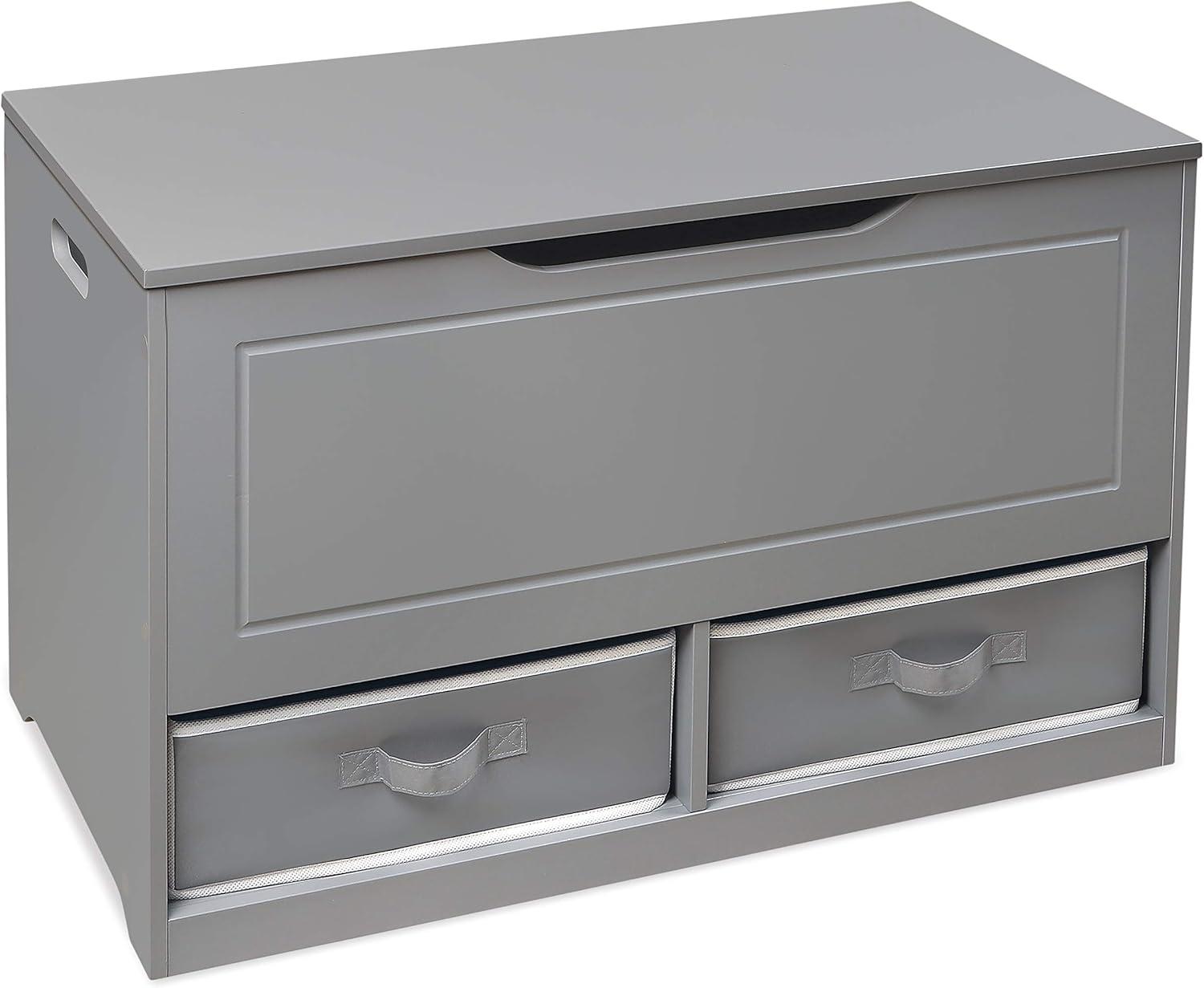 Badger Basket Up and Down Toy and Storage Box with Two Baskets - Gray