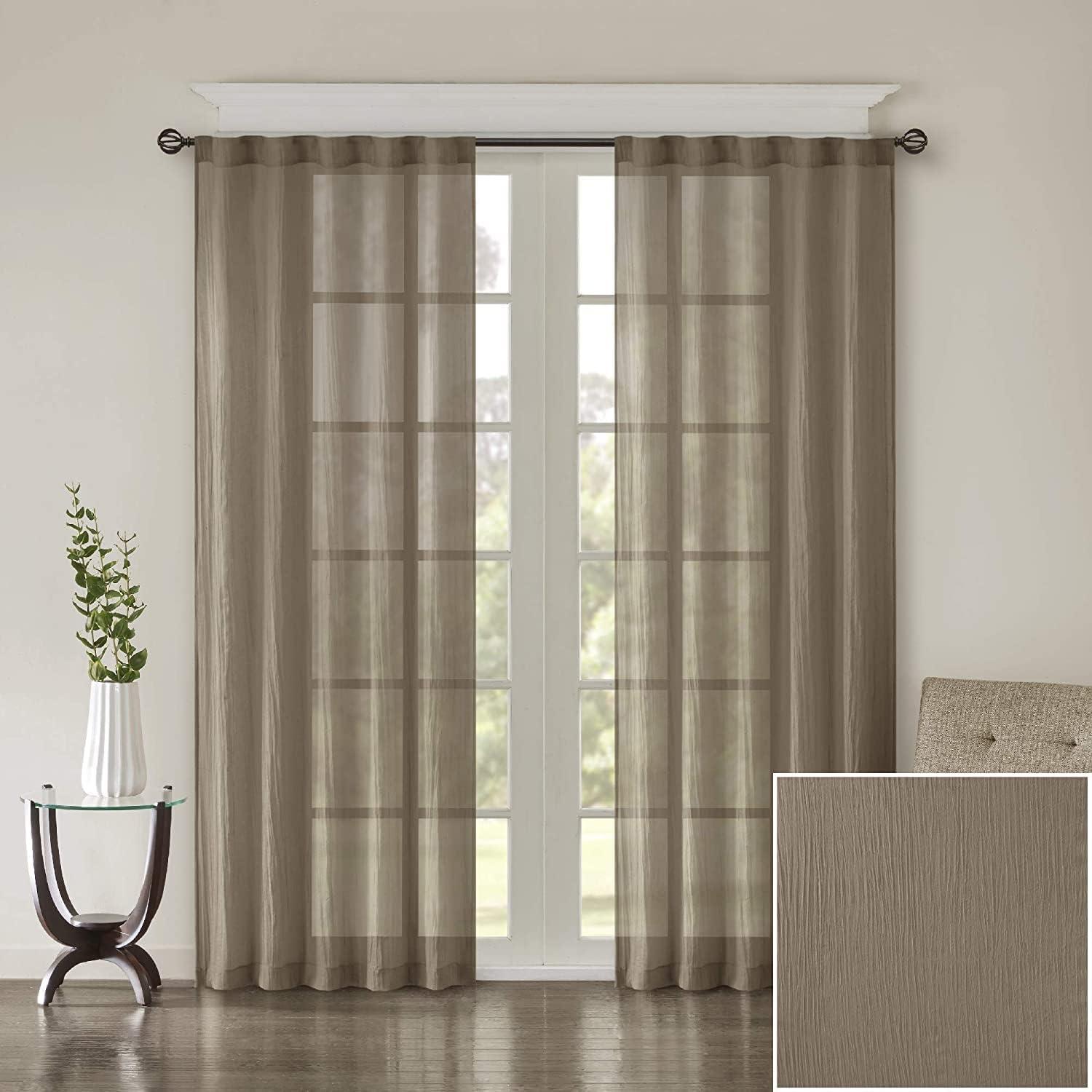 Harper Solid Crushed Curtain Panel Pair