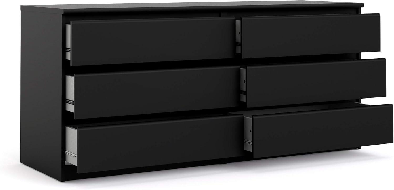 Tvilum,Scottsdale 6 Drawer Double Dresser, Black Matte