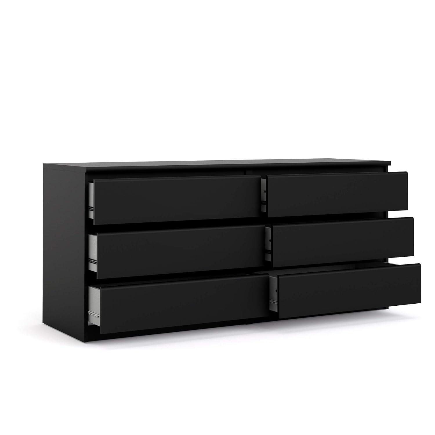Tvilum,Scottsdale 6 Drawer Double Dresser, Black Matte