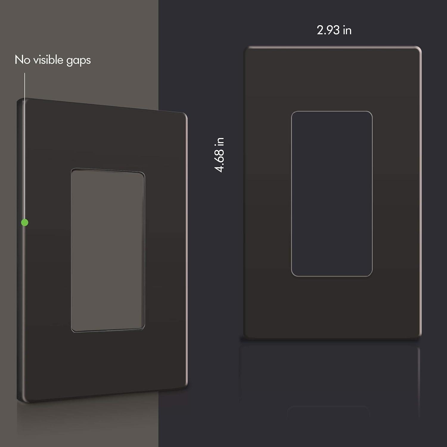 ENERLITES Elite Series Screwless Decorator Wall Plate Child Safe Outlet Cover, Size 1-Gang, Unbreakable Polycarbonate Thermoplastic, SI8831-DB, Dark Bronze