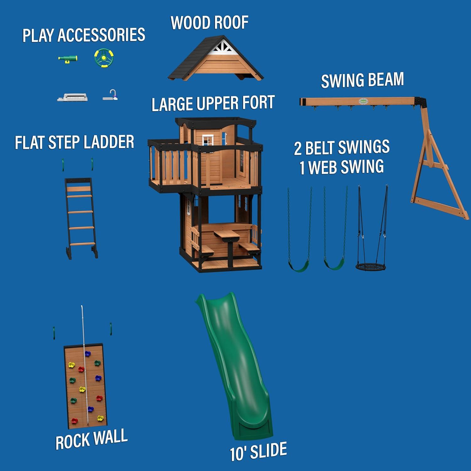 Backyard Discovery Canyon Creek All Cedar Swing Set