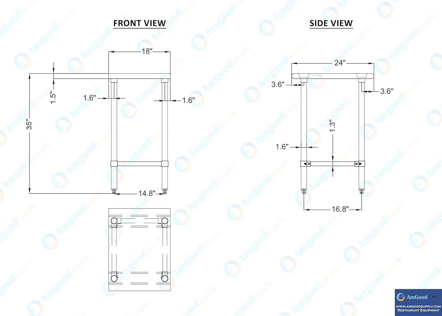 Stainless Steel Open Base Work Table