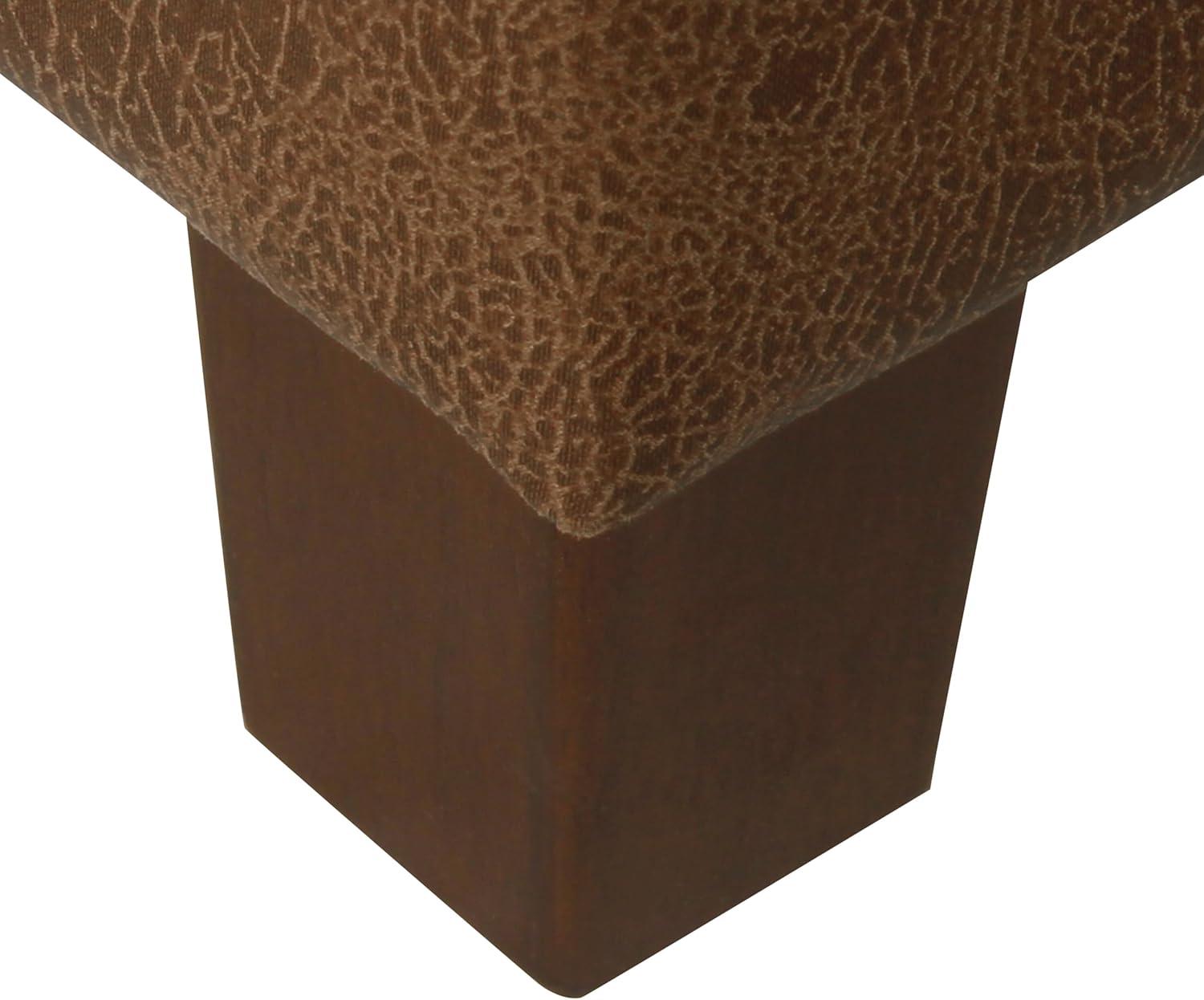 Square Tufted Faux Leather Storage Ottoman Brown - HomePop