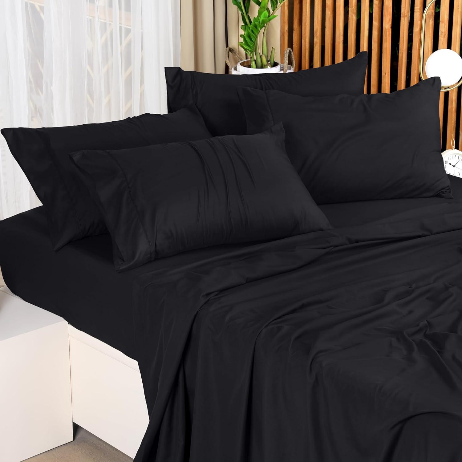 Black Queen Brushed Microfiber 4-Piece Bedding Set