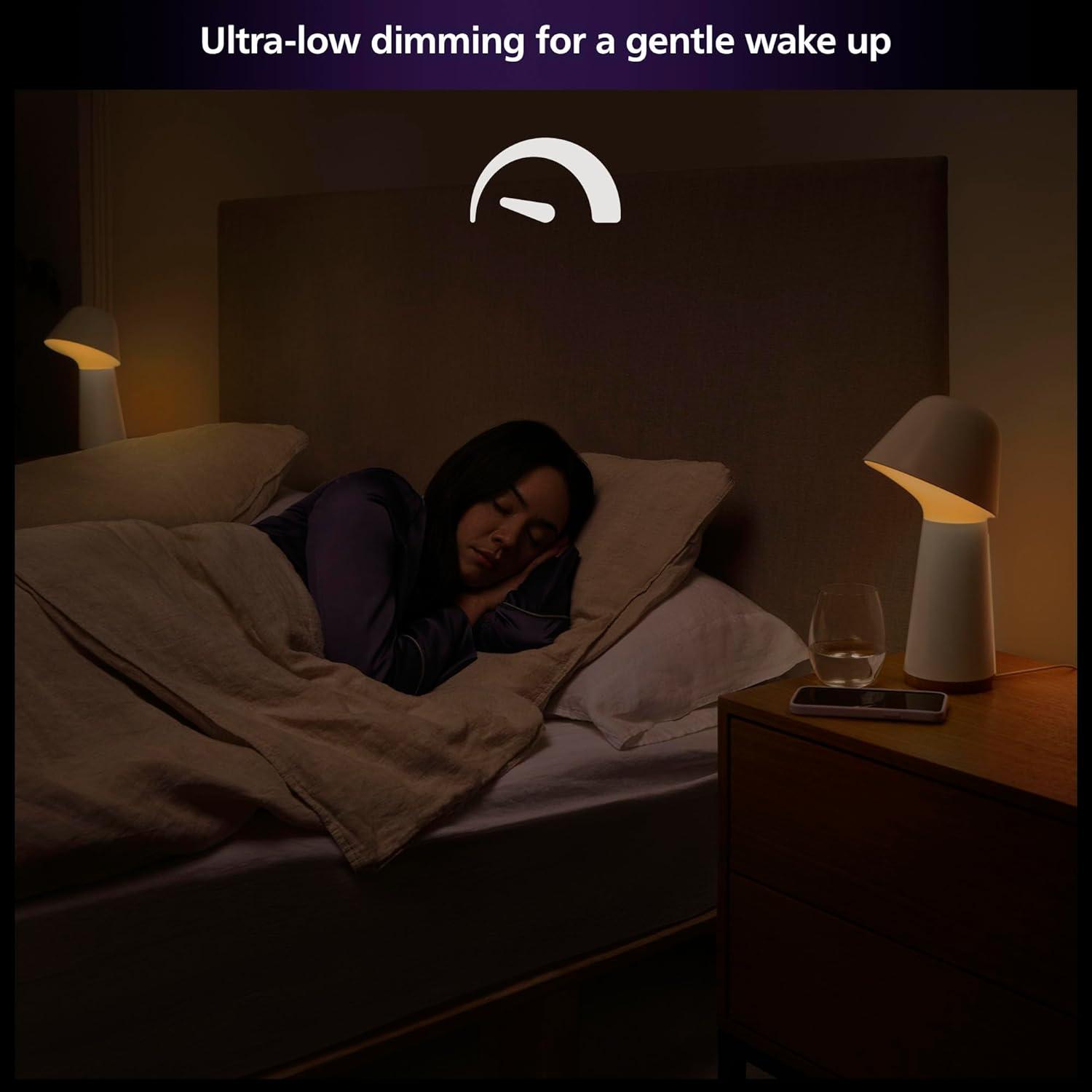 Philips Hue Twilight Smart LED Sleep and Wake-Up Lamp, White & Color Light, Bluetooth Compatible, Voice Control with Alexa, Apple Home & Google Assistant ​