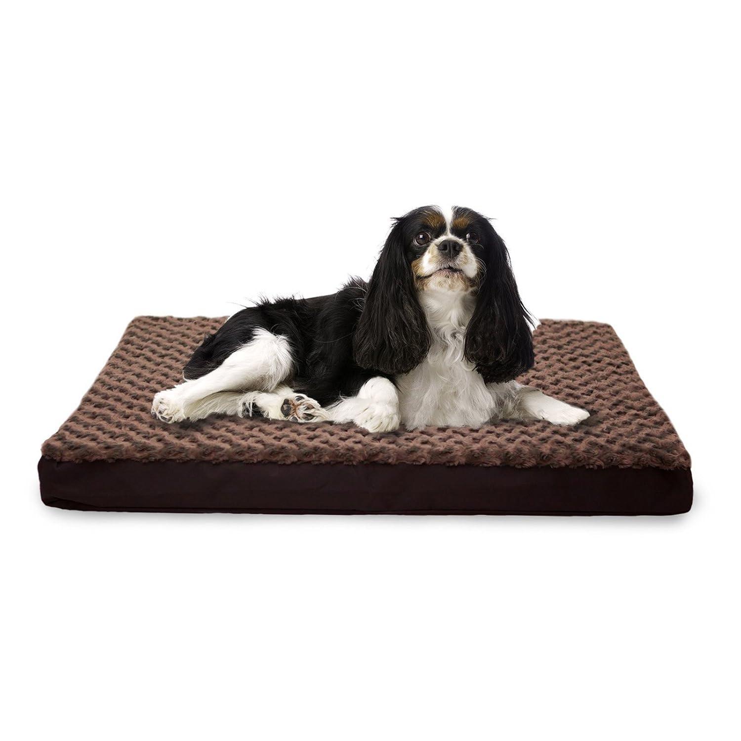 FurHaven Berber and Suede Blanket Top Mattress Memory Foam Dog Bed