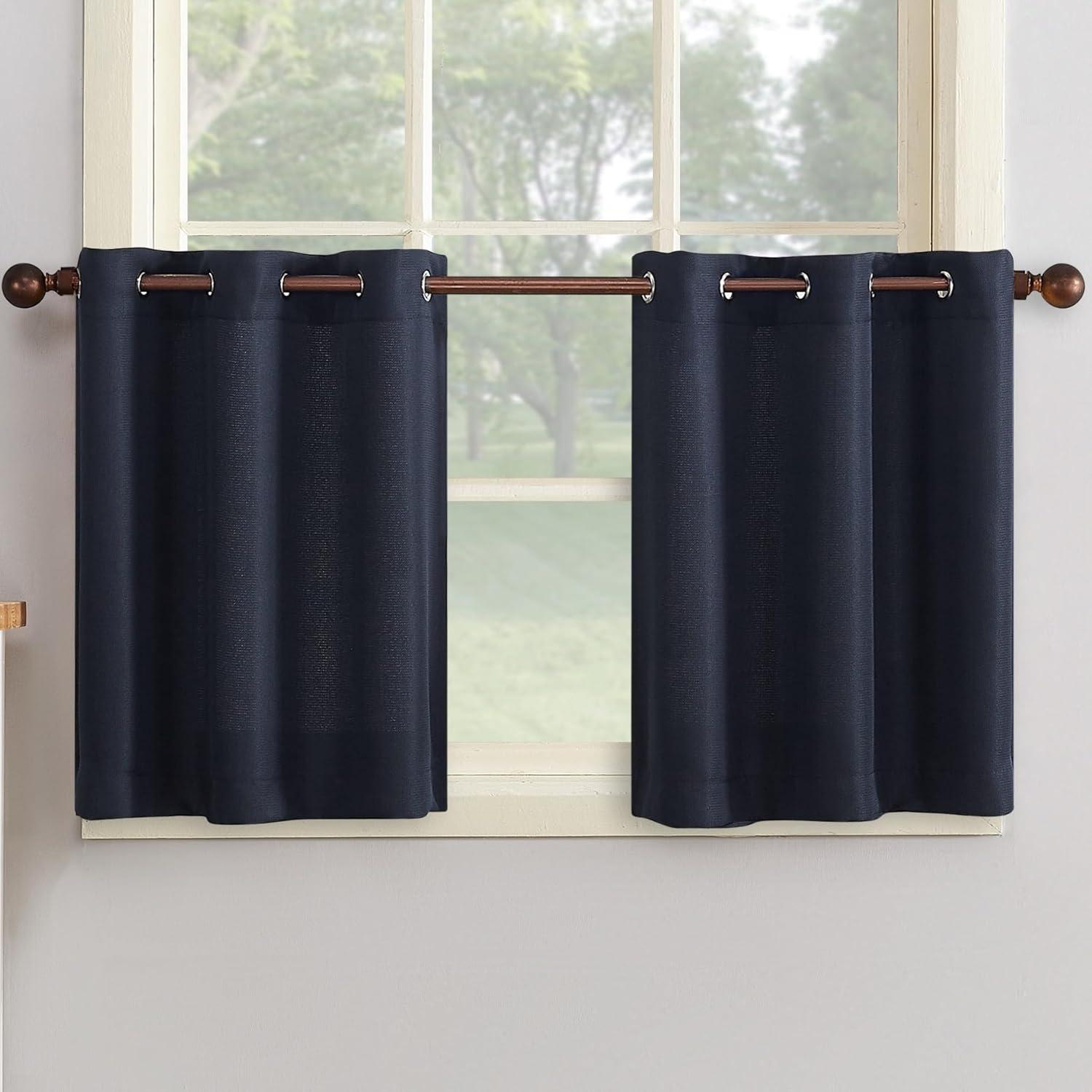 No. 918 Montego Window Curtain Valance/Kitchen Curtains, Set of 2, 56" x 24"