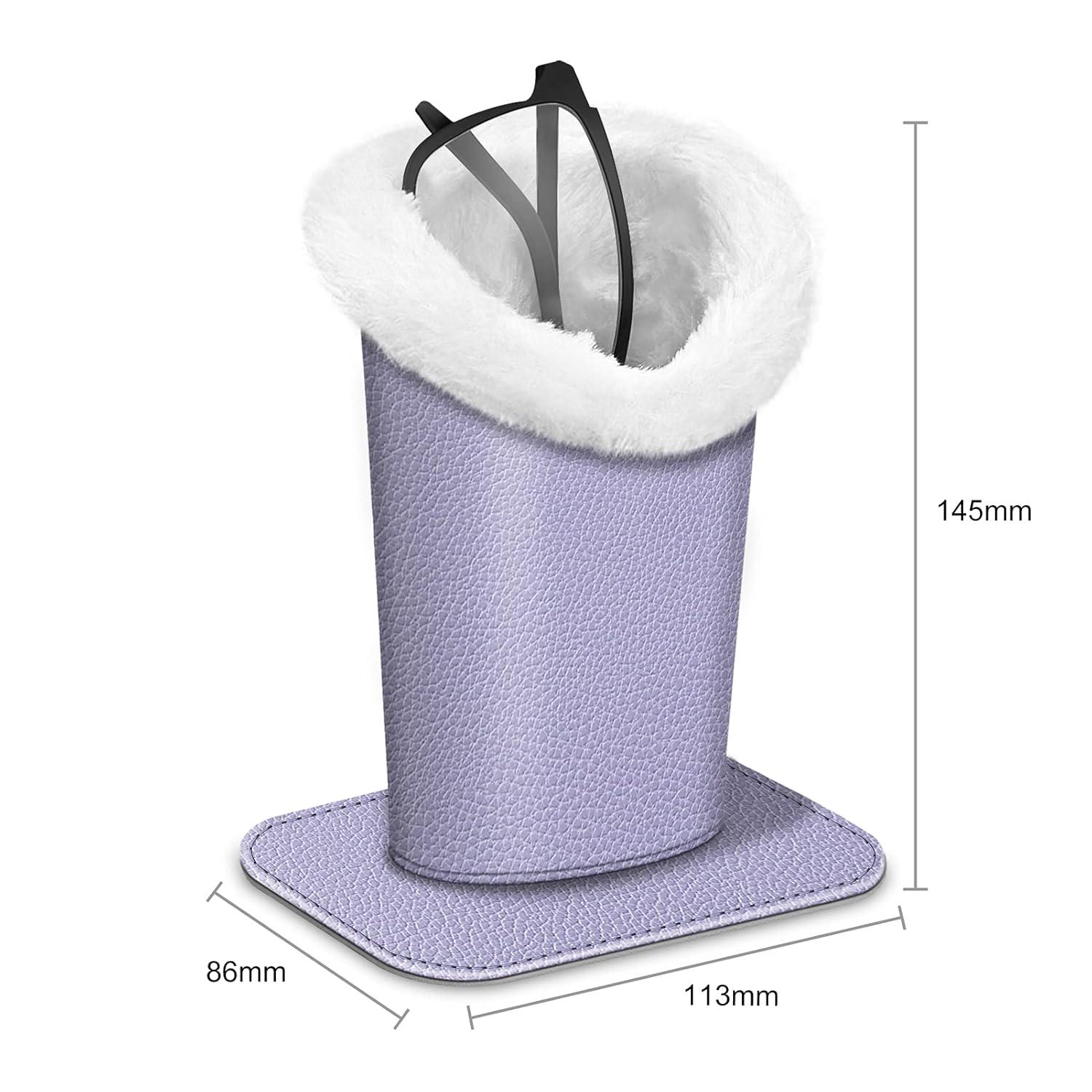 Fintie Plush Lined Eyeglasses Holder - PU Leather Protective Eyeglass Holder Stand Case，Lilac Purple
