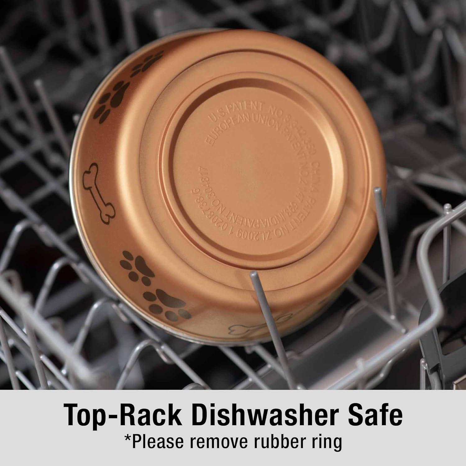 Loving Pets Bella Bowl Small Champagne, 1.0 CT