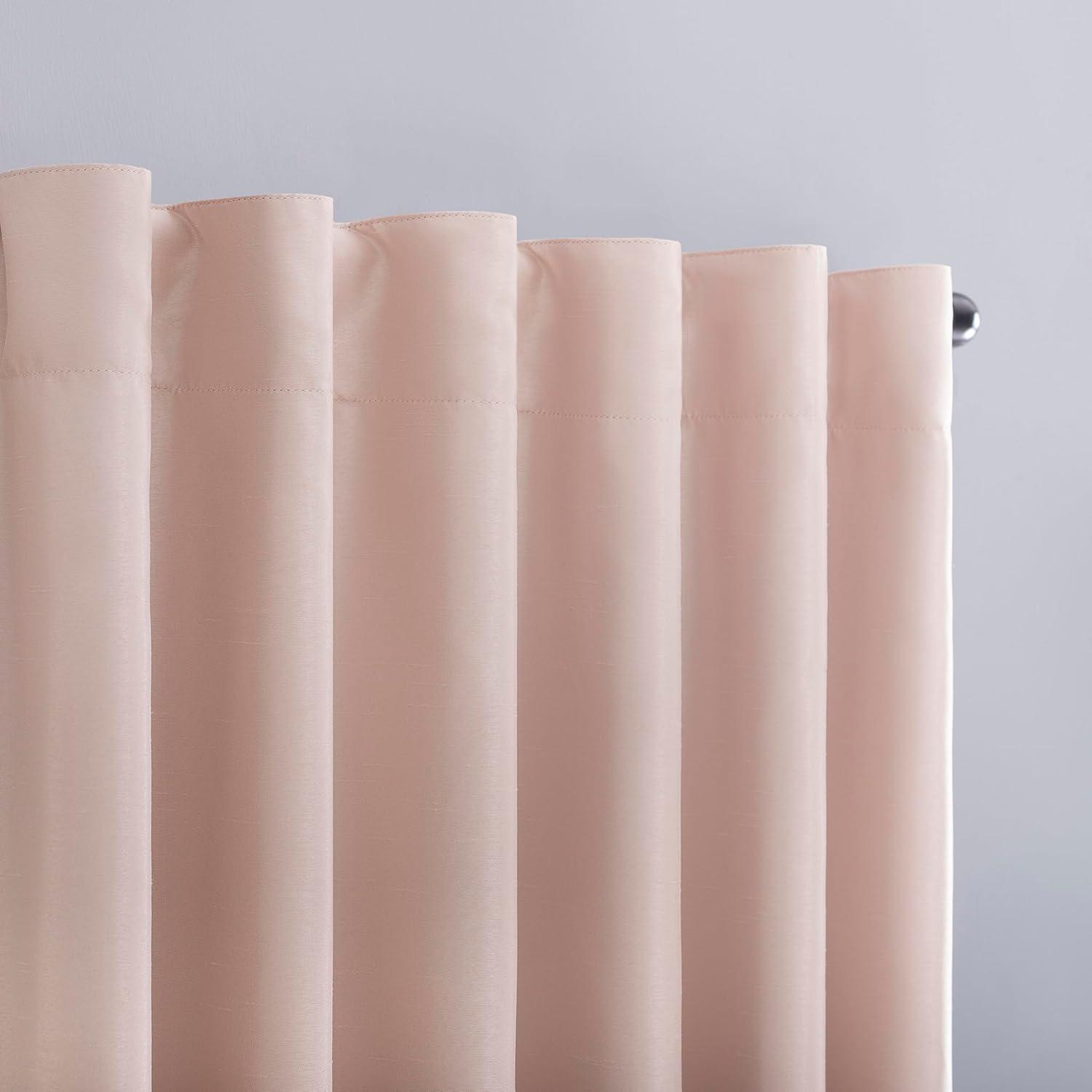 Sun Zero Faux Dupioni Silk Thermal Extreme 100% Blackout Back Tab Curtain Panel