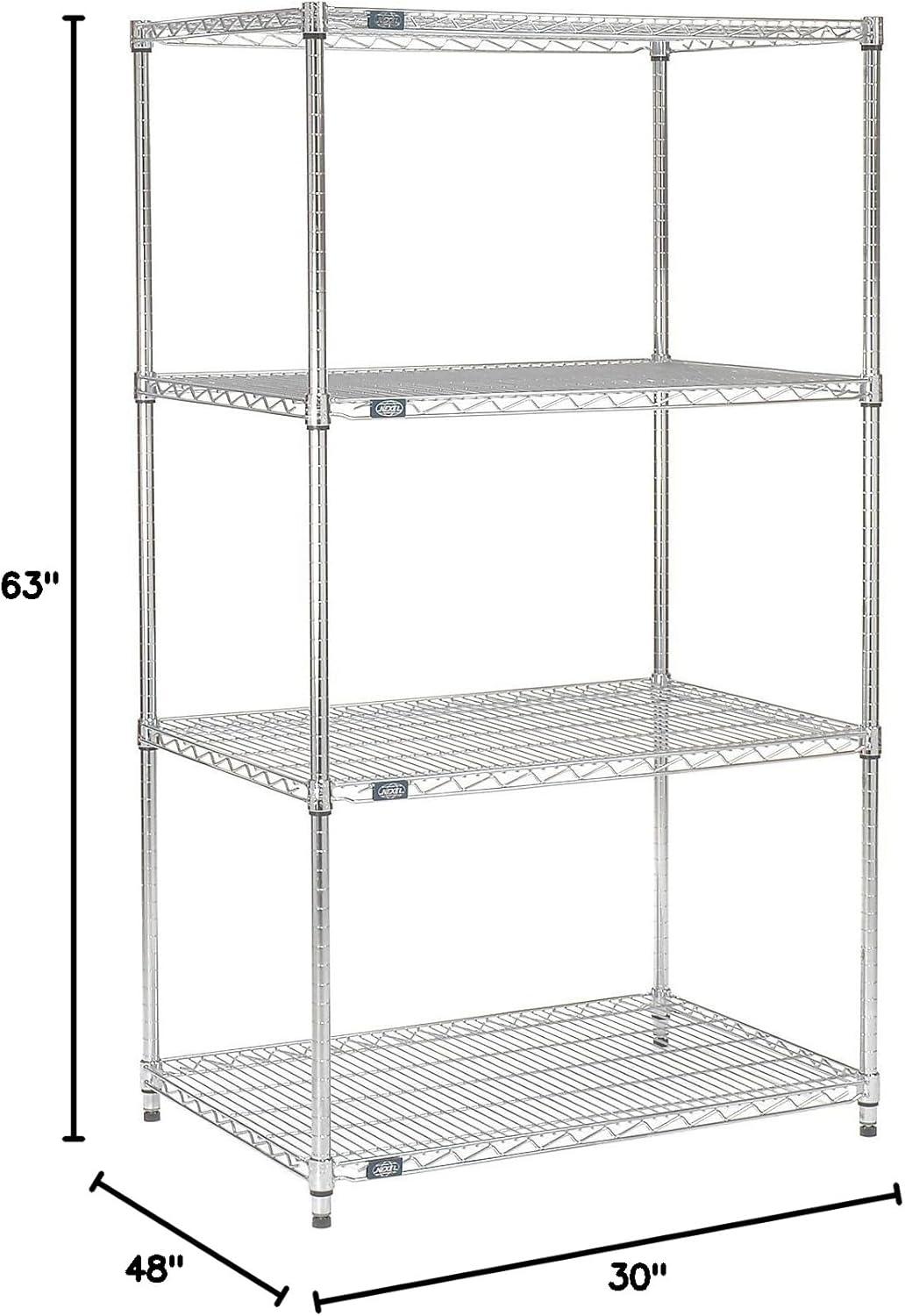 Global Industrial 30486C Nexel Chrome Wire Shelving, 48 x 30 x 63 in.