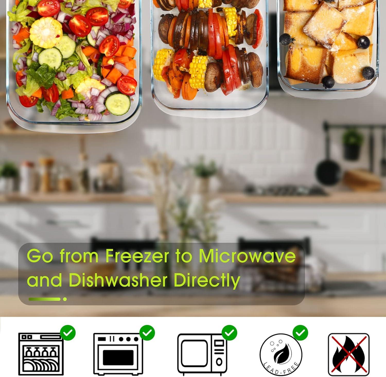Mini-1 Quart Glass Baking Dish for Oven, 2 Pcs Single Serving Glass Pan for Cooking Oblong Casserole Dish Rectangular Baking Pan Glass Bakeware