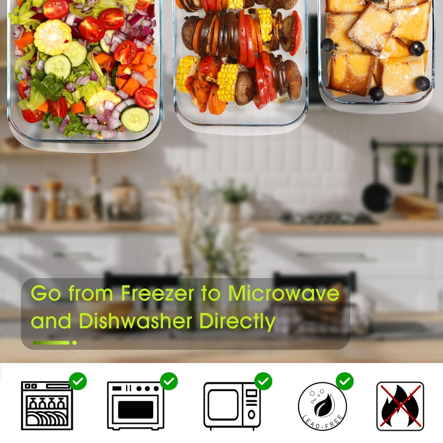 Mini-1 Quart Glass Baking Dish for Oven, 2 Pcs Single Serving Glass Pan for Cooking Oblong Casserole Dish Rectangular Baking Pan Glass Bakeware