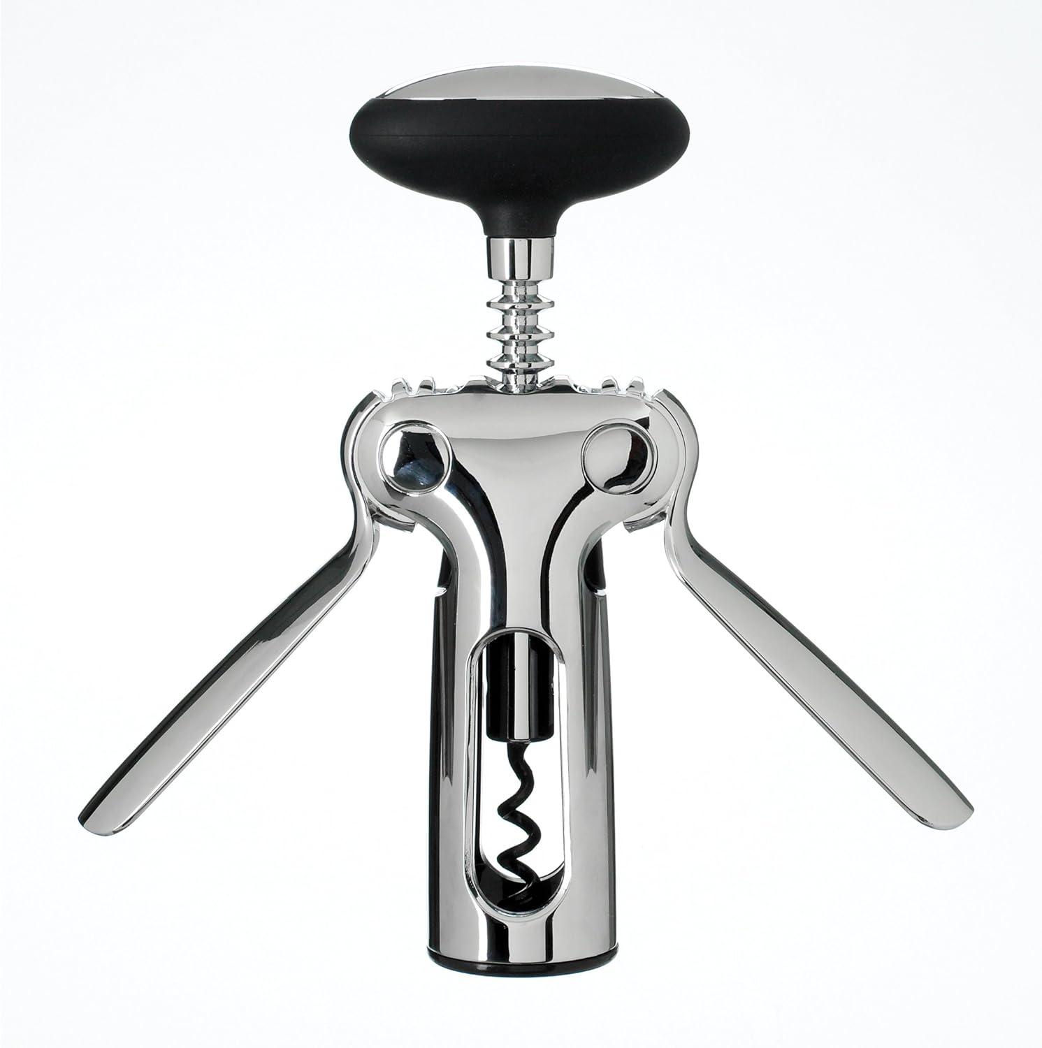 Stainless Steel Winged Corkscrew with Soft Knob Handle