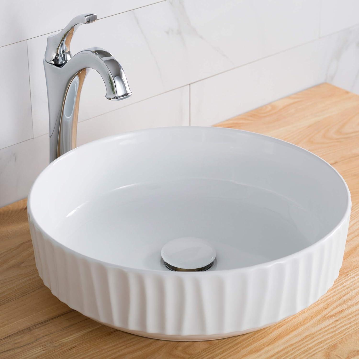 Thin ceramics Circular Vessel Bathroom Sink