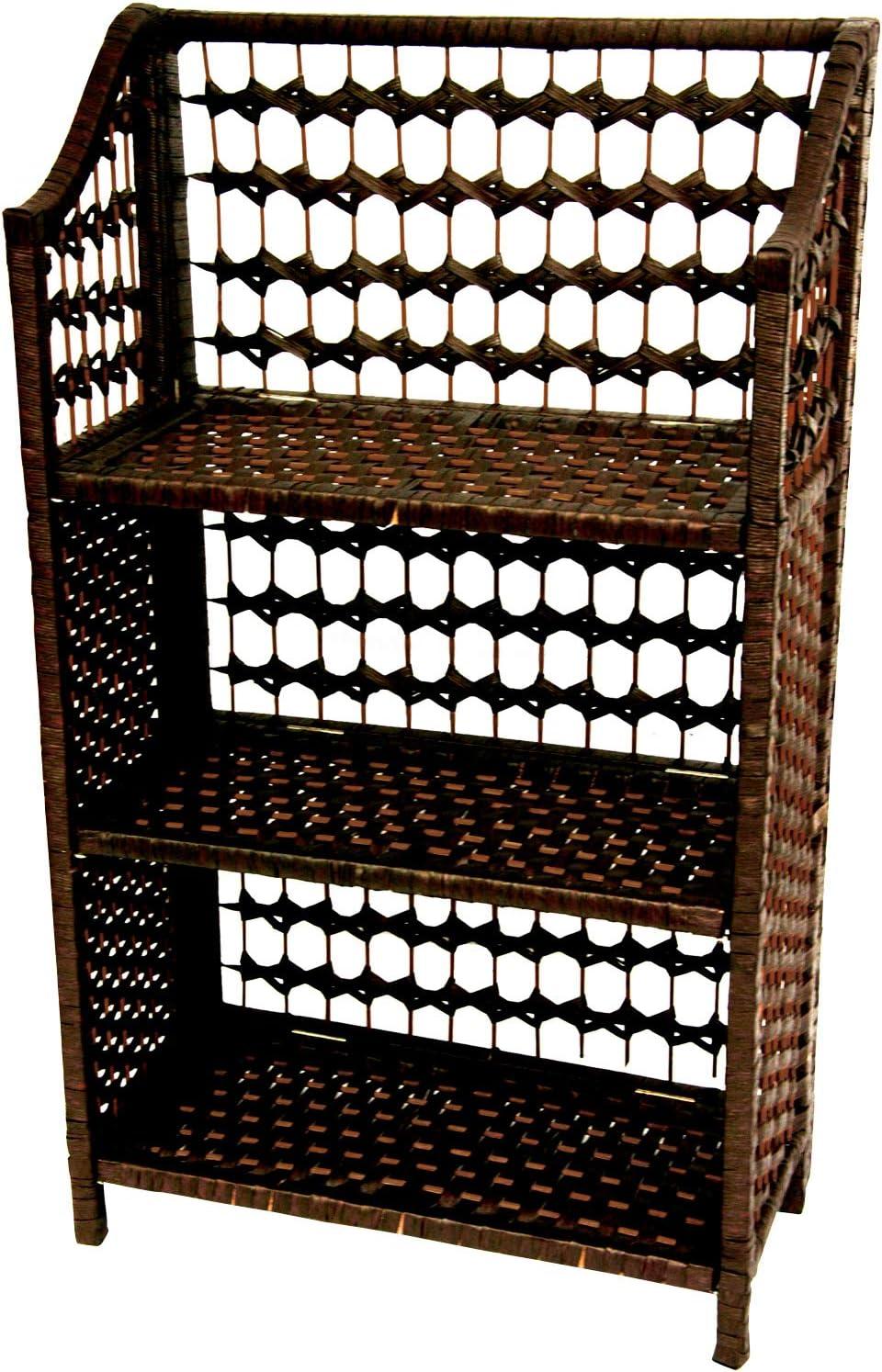 Oriental Furniture Natural Fiber Shelving Unit, 3 Shelf