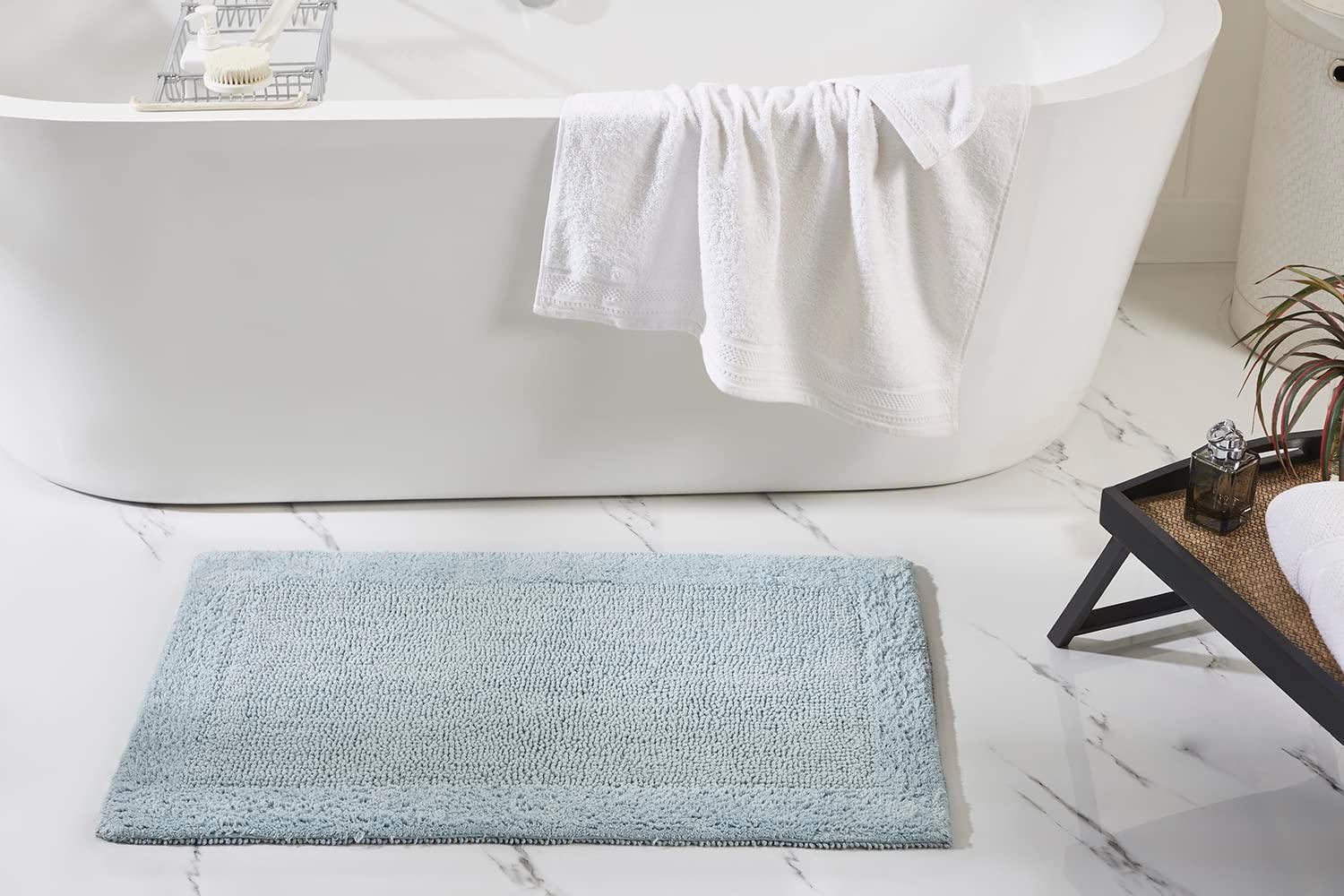 Better Trends Edge 100% Cotton Tufted Reversible Bath Rug 21" x 34" Rectangle - Blue