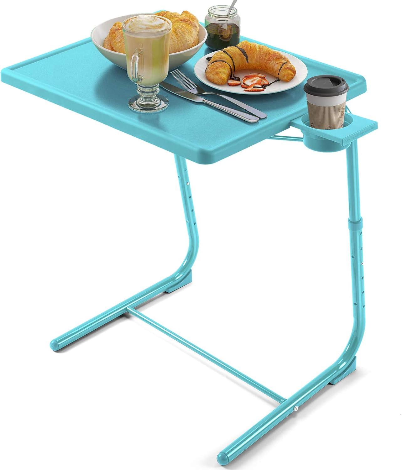 Azure Adjustable Folding TV Tray Table with Cup Holder