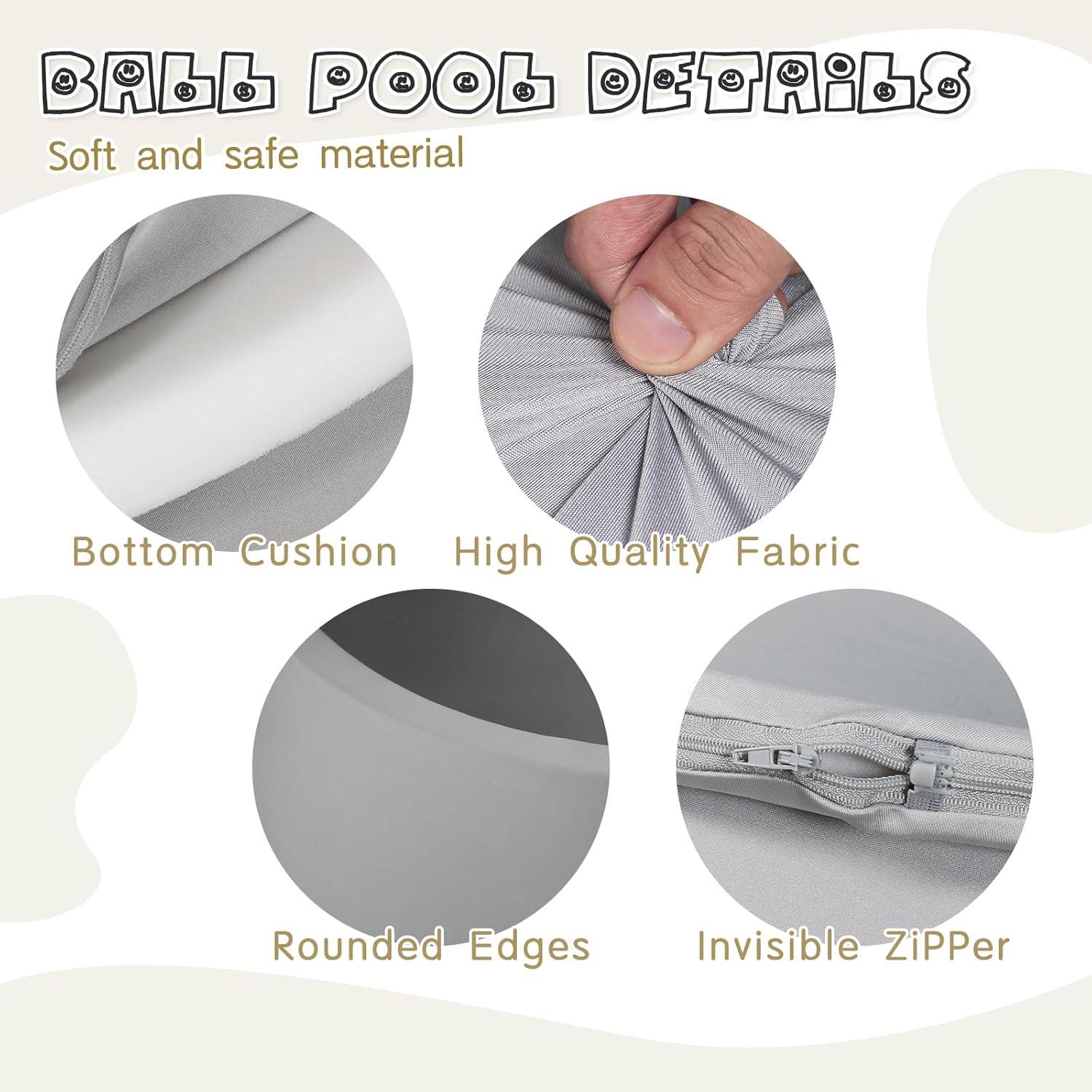 Foam Ball Pit for Kid, Kids Soft Ball Pit,Kiddie Balls PoolIdeal Gift Toys for Children, 47 Inch