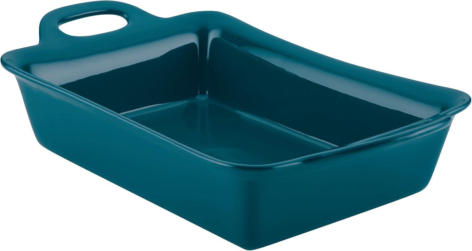 Teal Ceramic 9x13 Rectangular Baker with Extra-Wide Handles