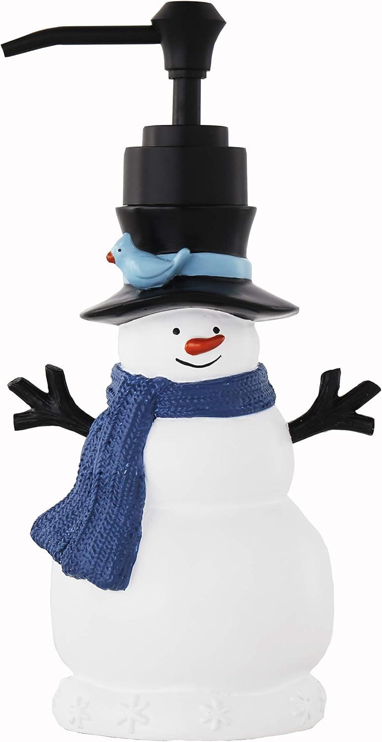 Winter Friends Blue Resin Snowman Soap Dispenser