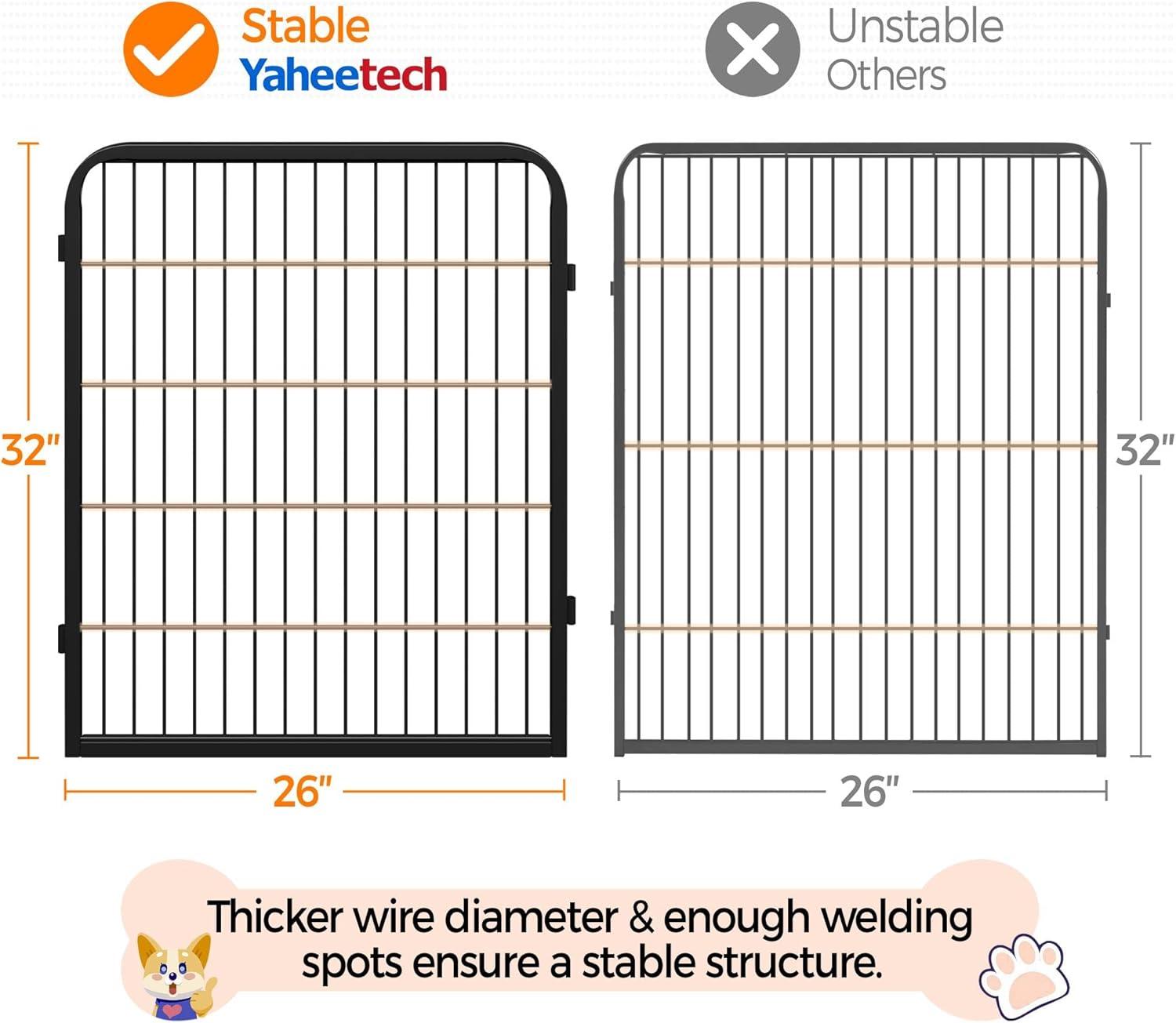 Yaheetech Dog Playpen Outdoor, 24 inch 32 Panels Dog Pen Indoor Heavy Duty Puppy Exercise Pen Metal Pet Fence for RV Camping/Yard/Garden