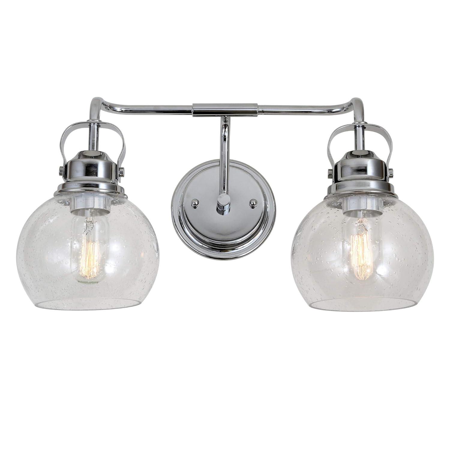 17.25" Metal/Glass Vanity Wall Light, ETL Listed, Bright Bathroom Fixture - JONATHAN Y