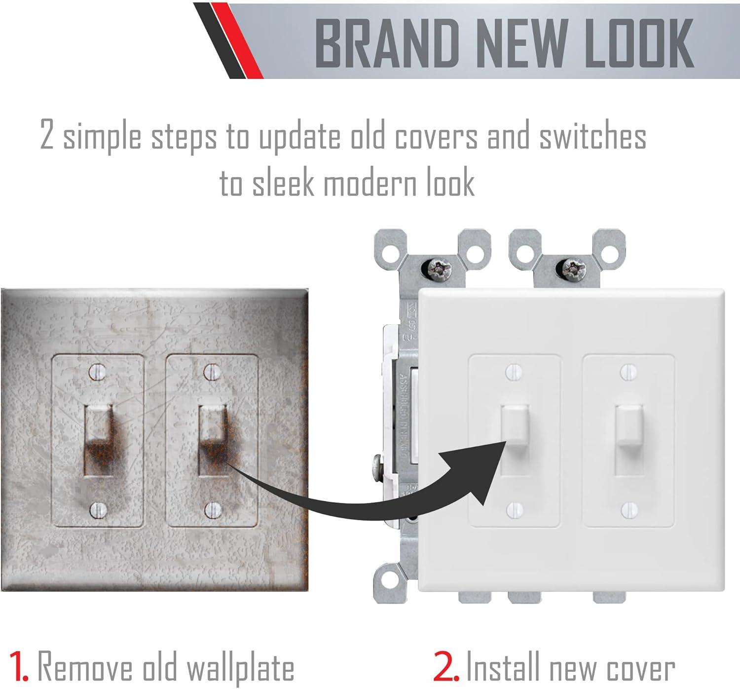 Revive White Smooth 2-Gang Wall Plate Cover