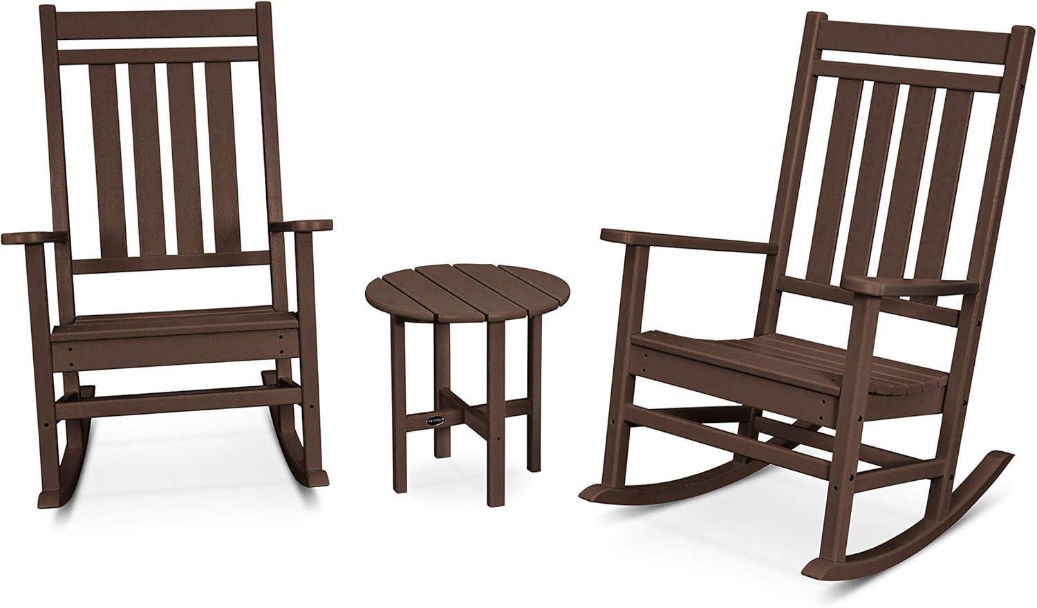 Plantation Style Mahogany 3-Piece Porch Rocking Chair Set