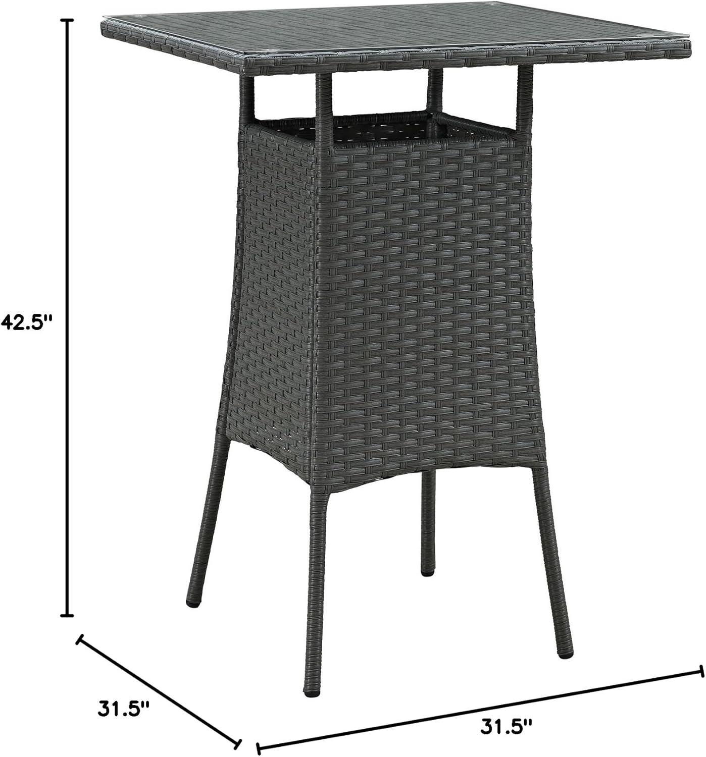 Sojourn Chocolate Wicker Rattan Outdoor Patio Bar Table