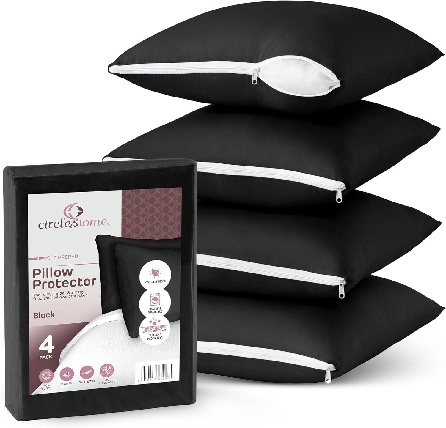 Circles Home, 100% Cotton Zippered Pillow Protector