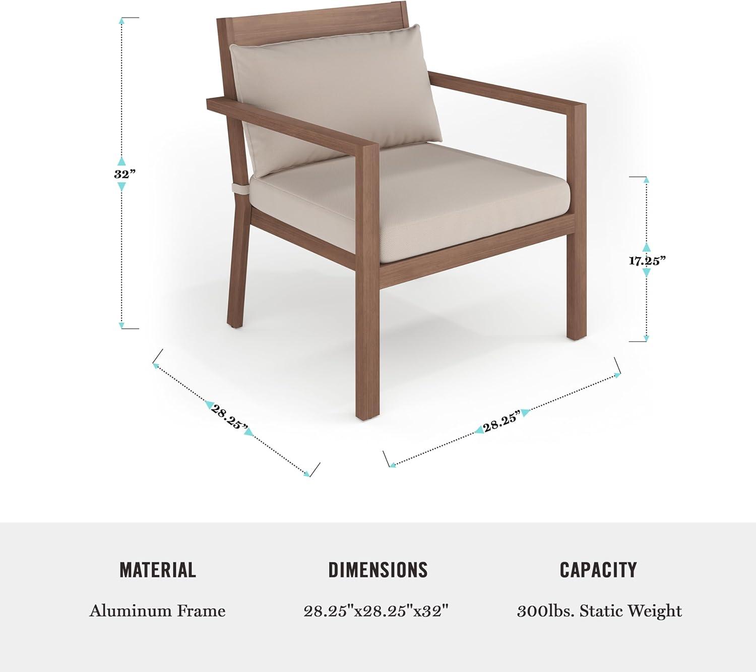 Martha Stewart Martha Stewart Bedford All-Weather Patio Accent Chairs with Seat and Lumbar Cushions (Set of 2)