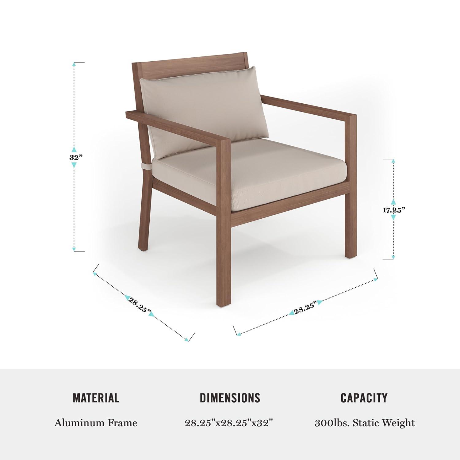 Martha Stewart Martha Stewart Bedford All-Weather Patio Accent Chairs with Seat and Lumbar Cushions (Set of 2)