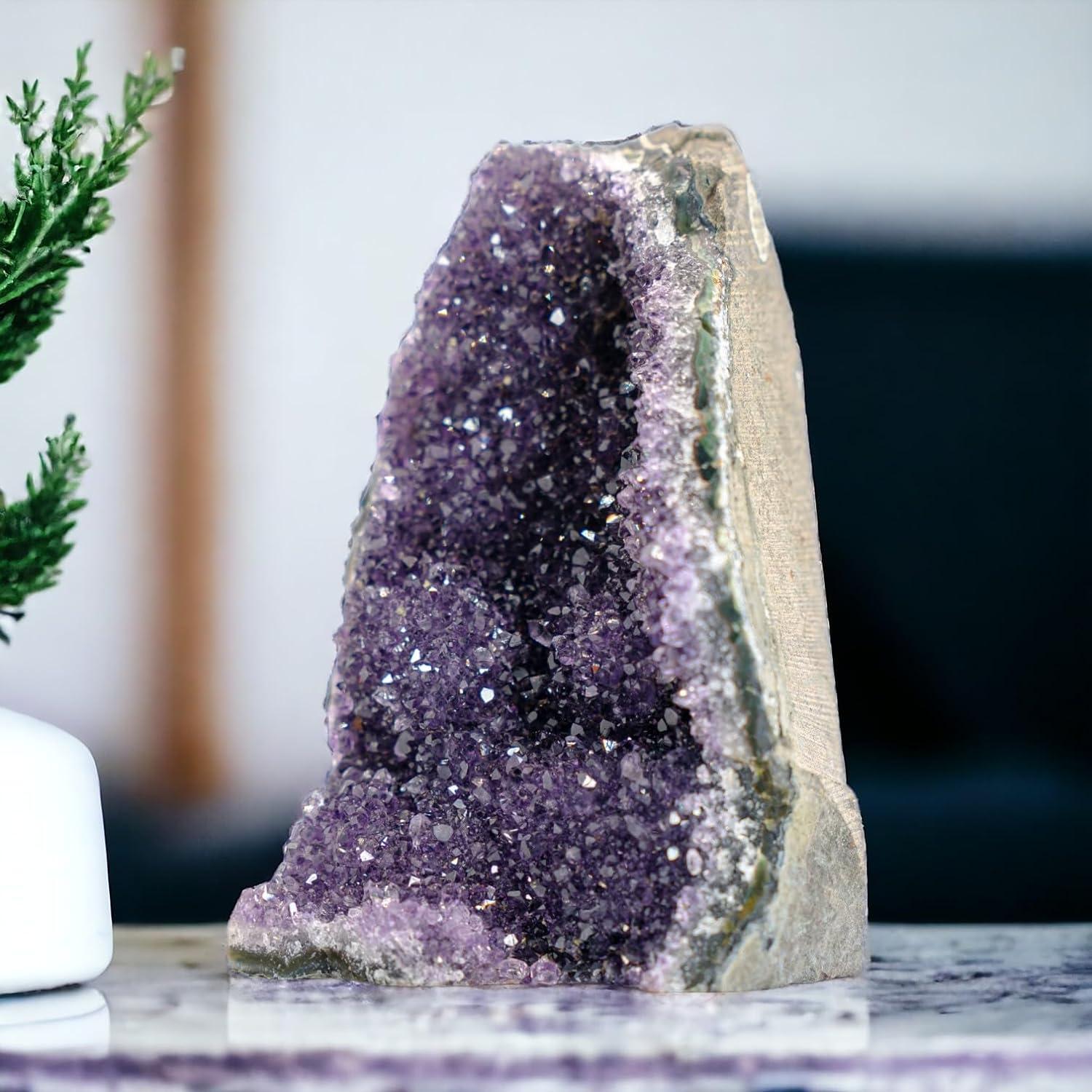 Large Natural Amethyst Deep Purple Quartz Geode from Uruguay