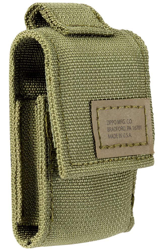 Zippo Lighter with MOLLE Green Pouch, 1.44" x 2.25"