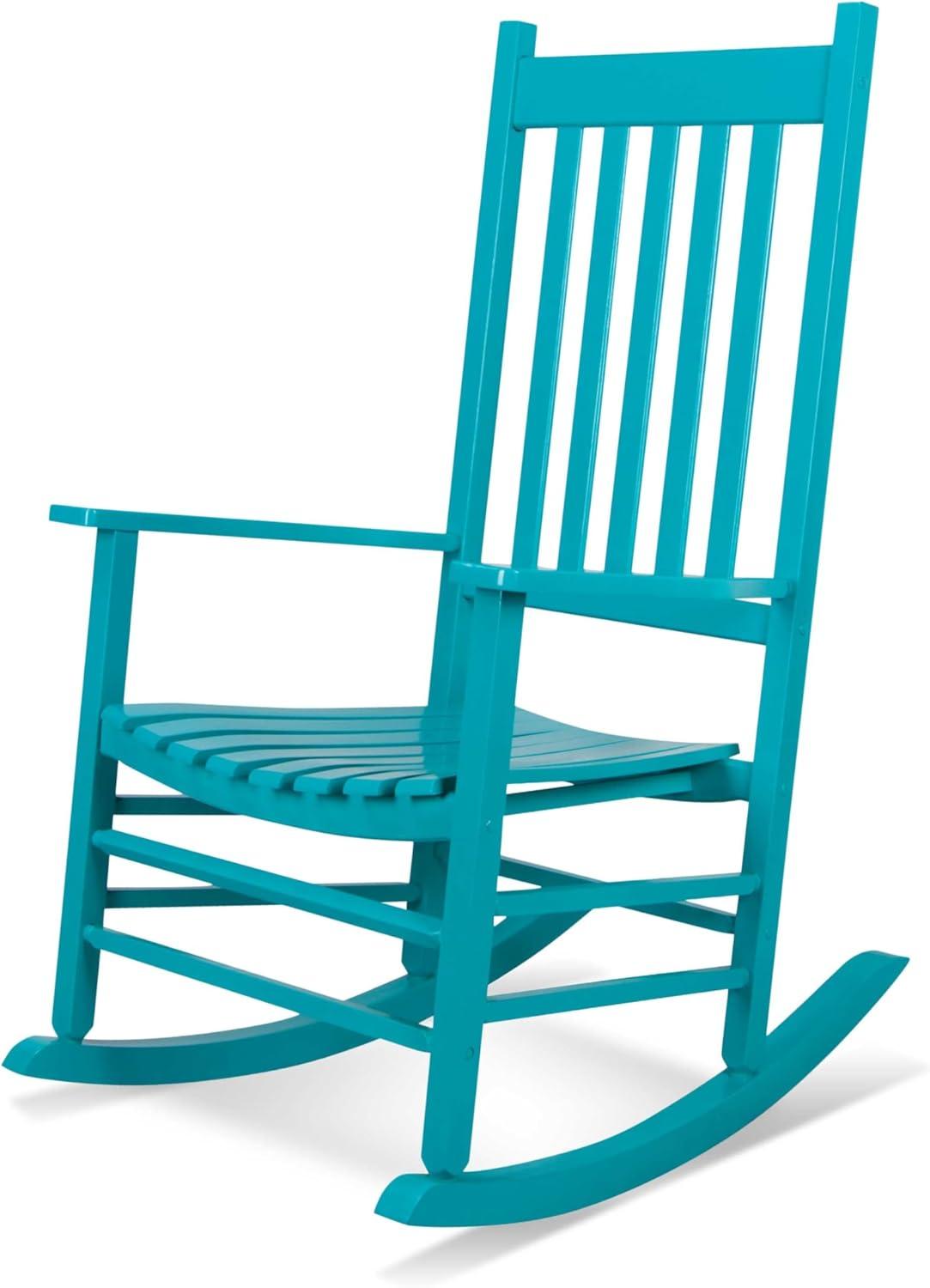 Shine Company Traditional Hardwood Indoor/Outdoor Patio Porch Rocker in Blue