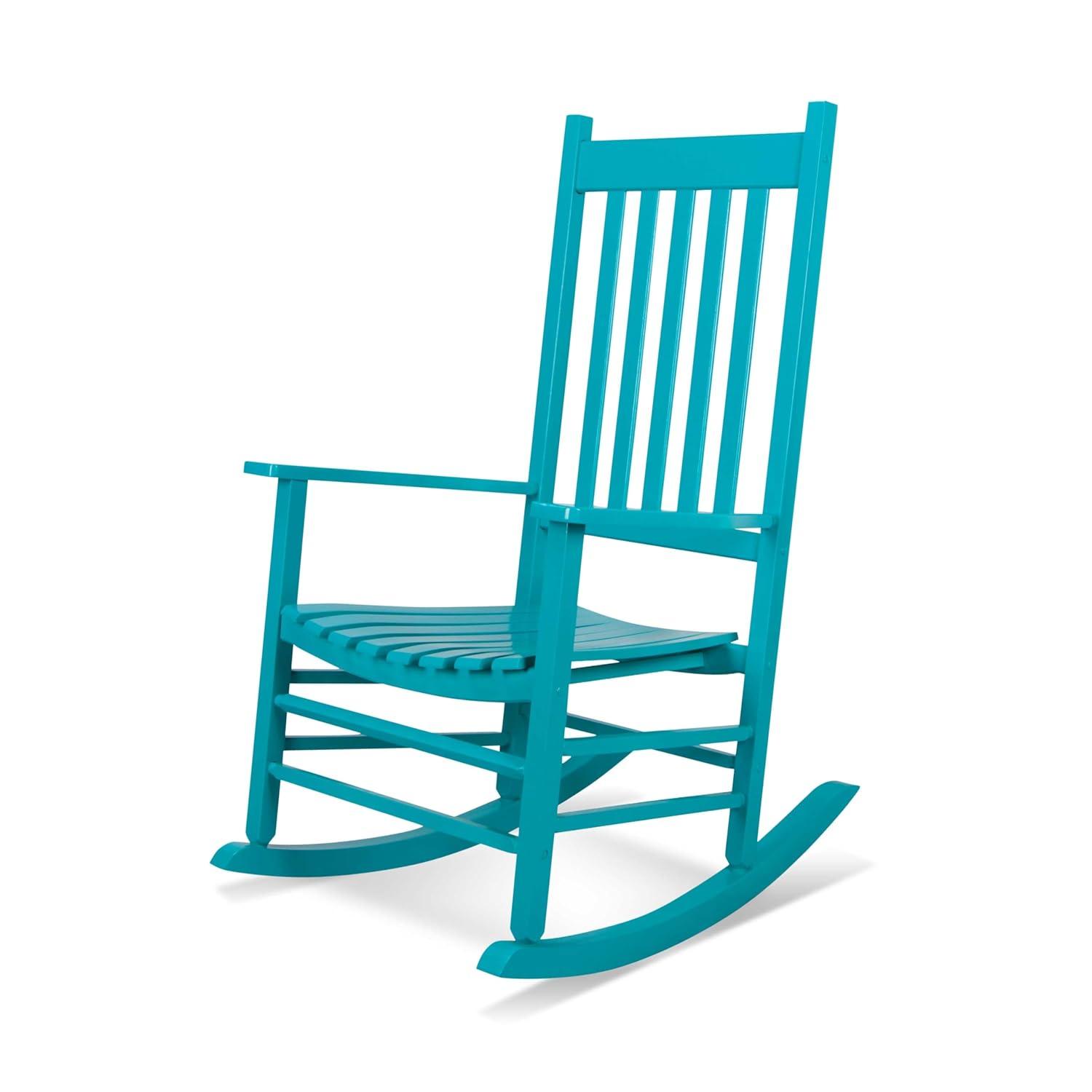 Shine Company Traditional Hardwood Indoor/Outdoor Patio Porch Rocker in Blue