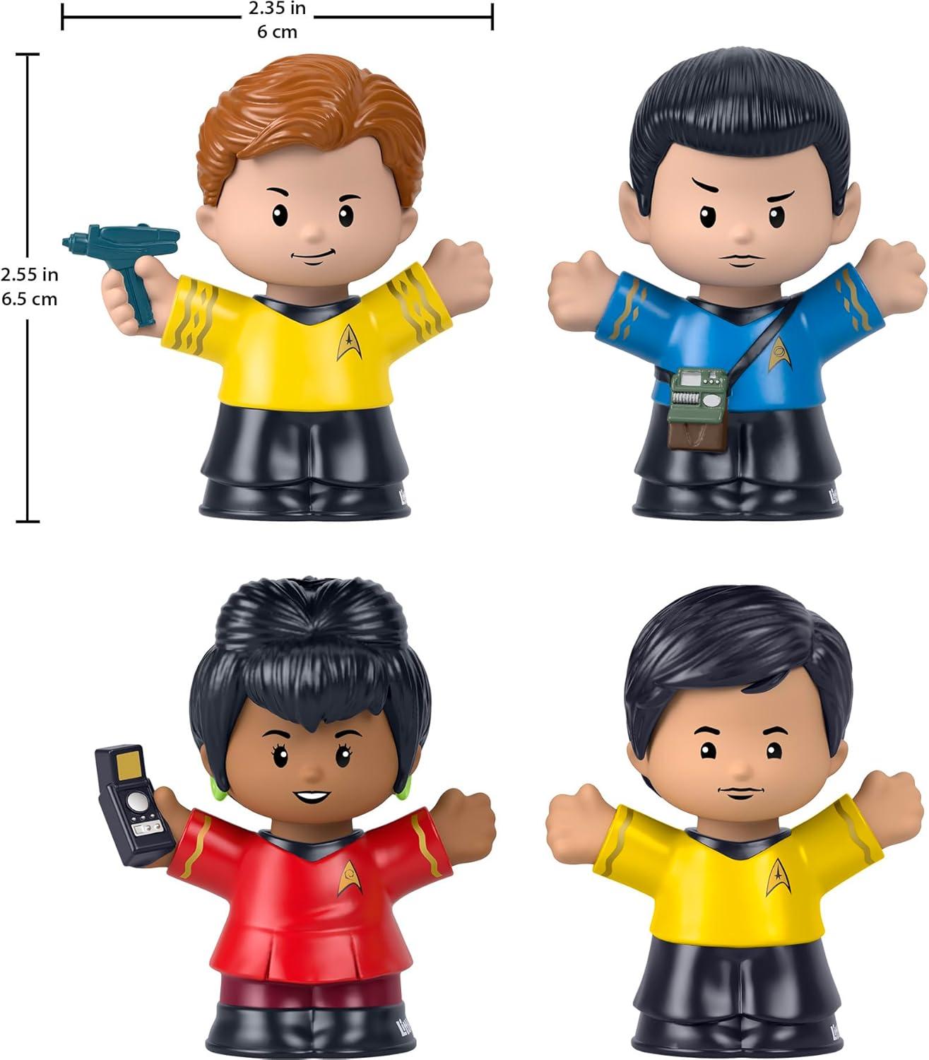 Fisher-Price Star Trek TOS Little People Collectible Action Figure, Multicolor, 2.5'', 4 Piece