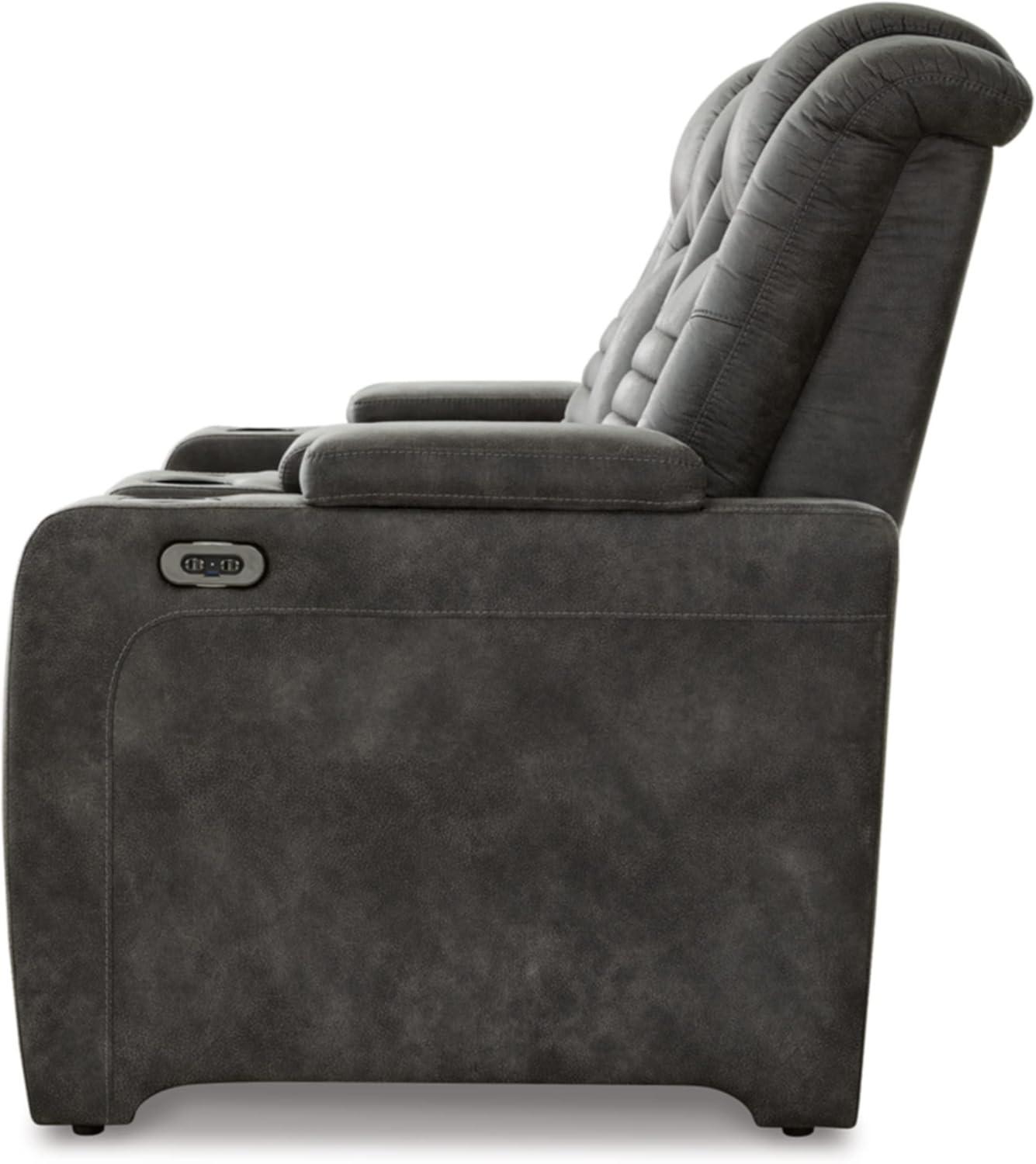 Storm Faux Leather Reclining Loveseat with Cup Holder