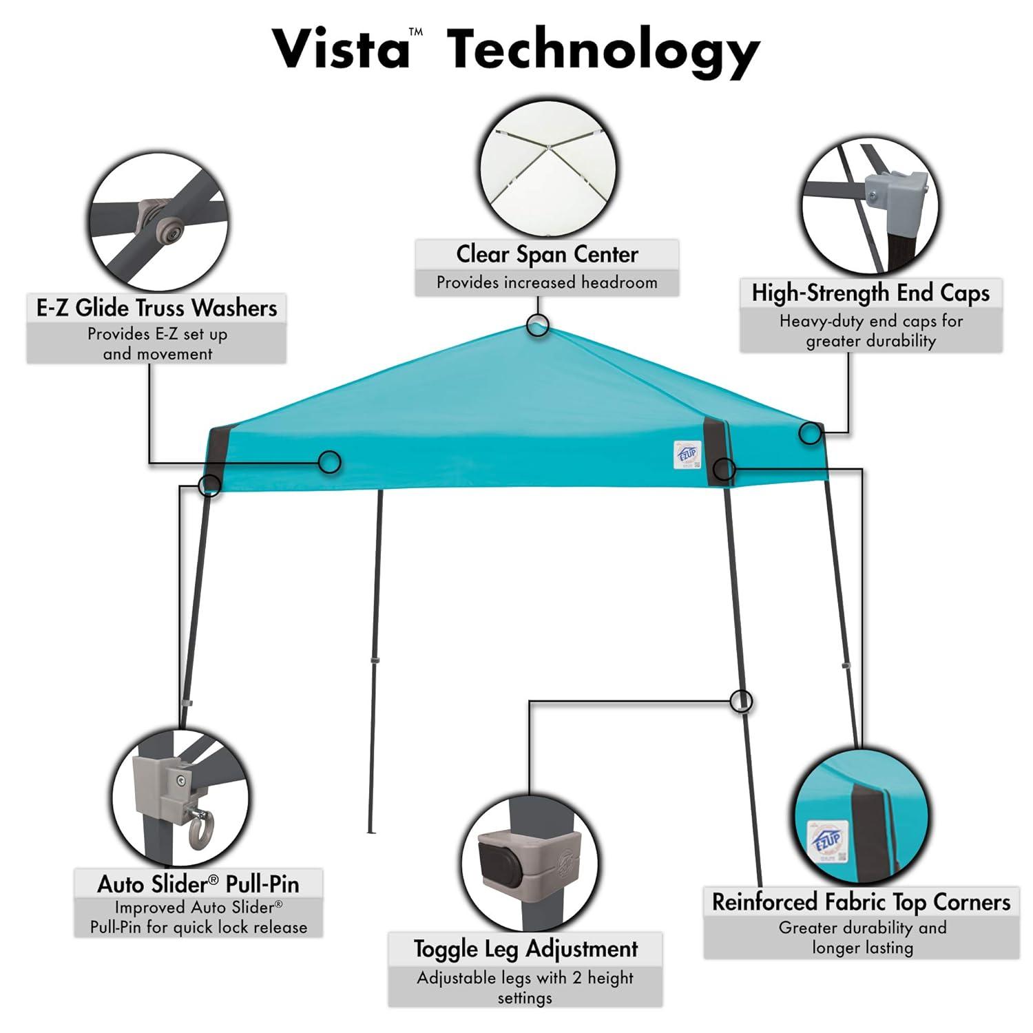 E-Z UP Vista 12 Ft. W x 12 Ft. D Steel Pop-Up Canopy