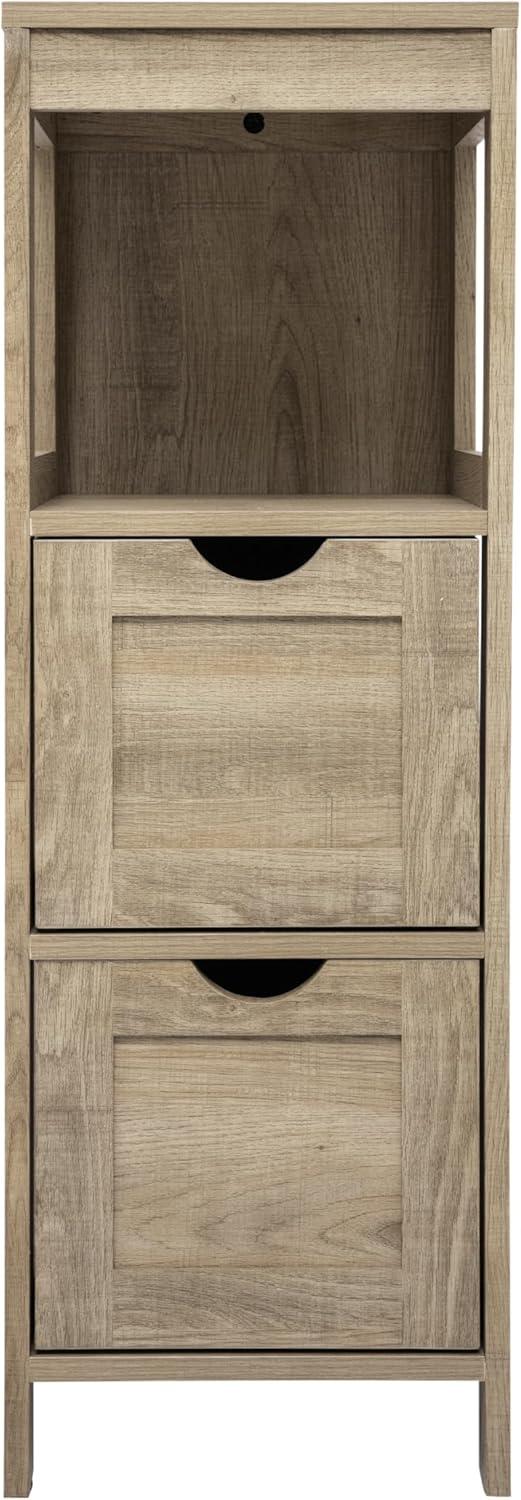 Flash Furniture Dune Farmhouse Bathroom Storage Organizer with Drawers and Open Shelf
