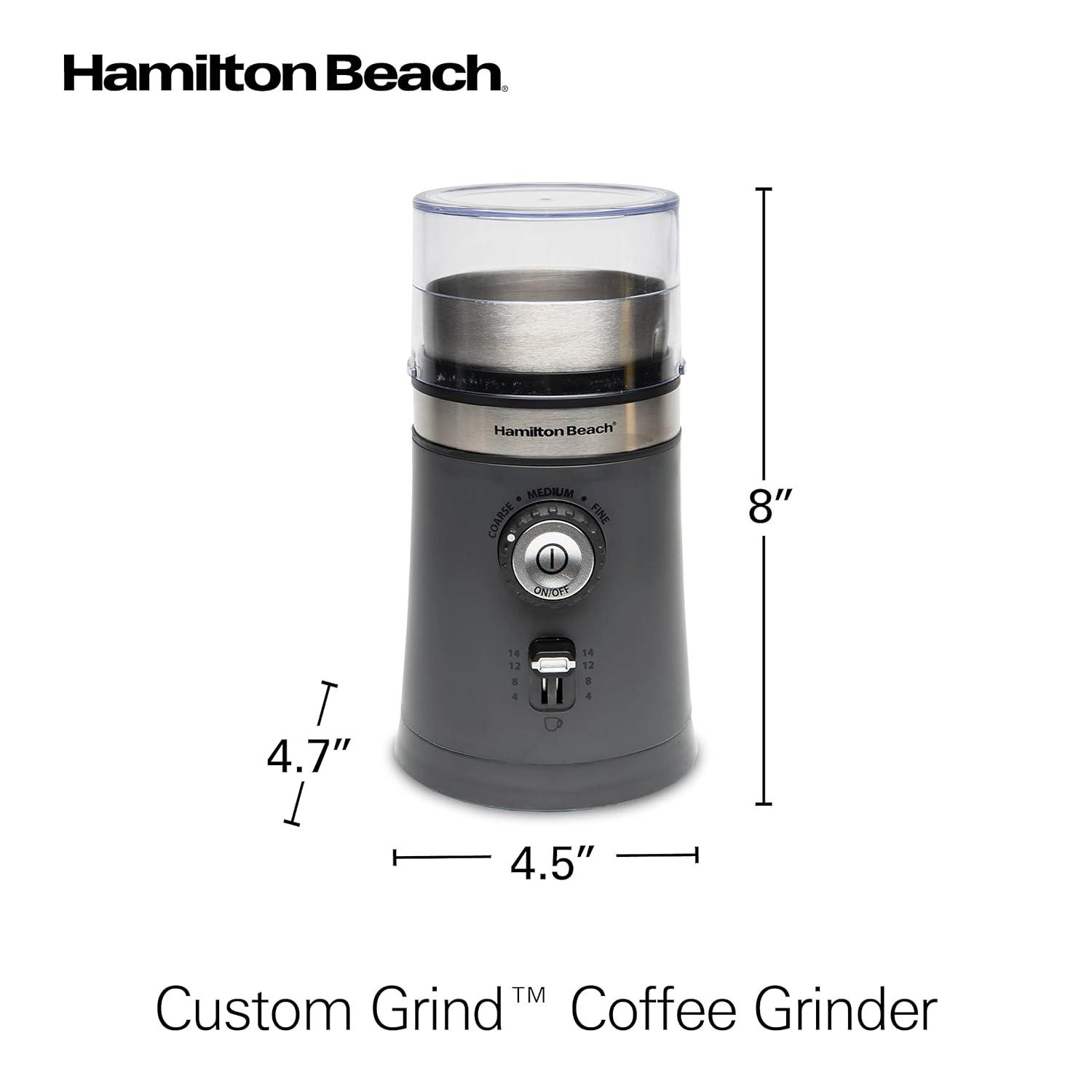 Hamilton Beach Hamilton Beach® Custom Grind™ Electric Coffee Grinder with Removable Stainless Steel Chamber and Adjustable Grind Control