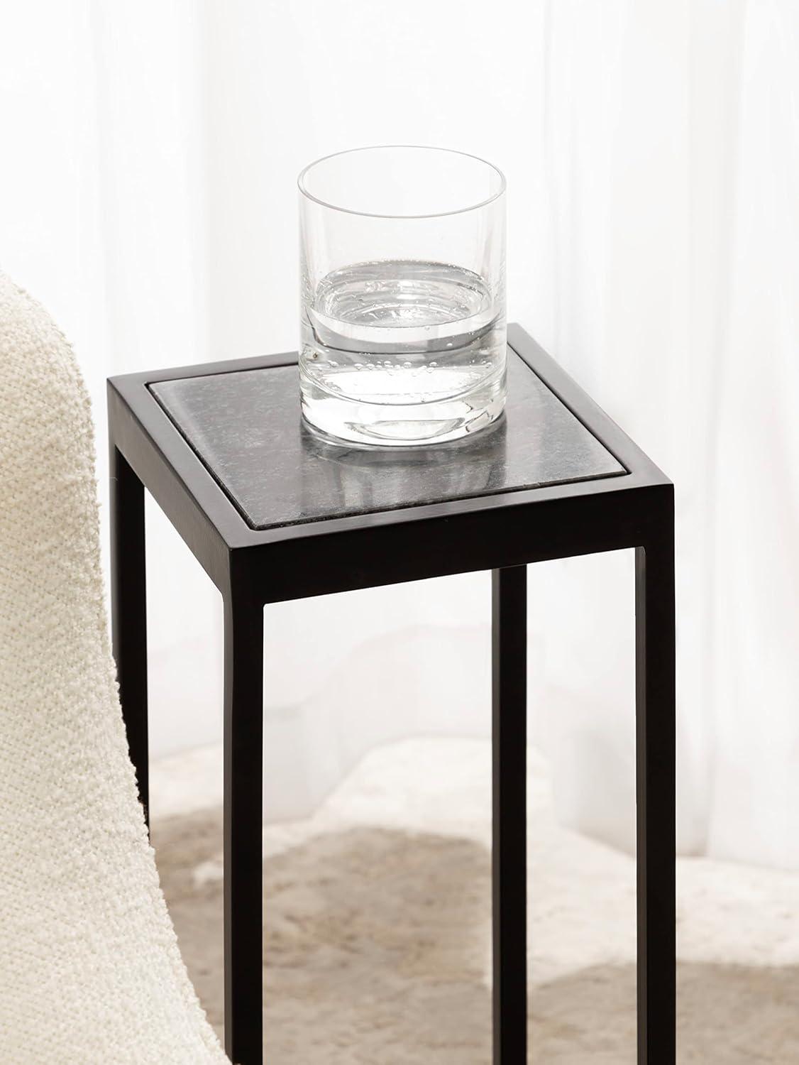 Kate and Laurel Jaspur Square Metal Drink Table, 7x7x21, Black