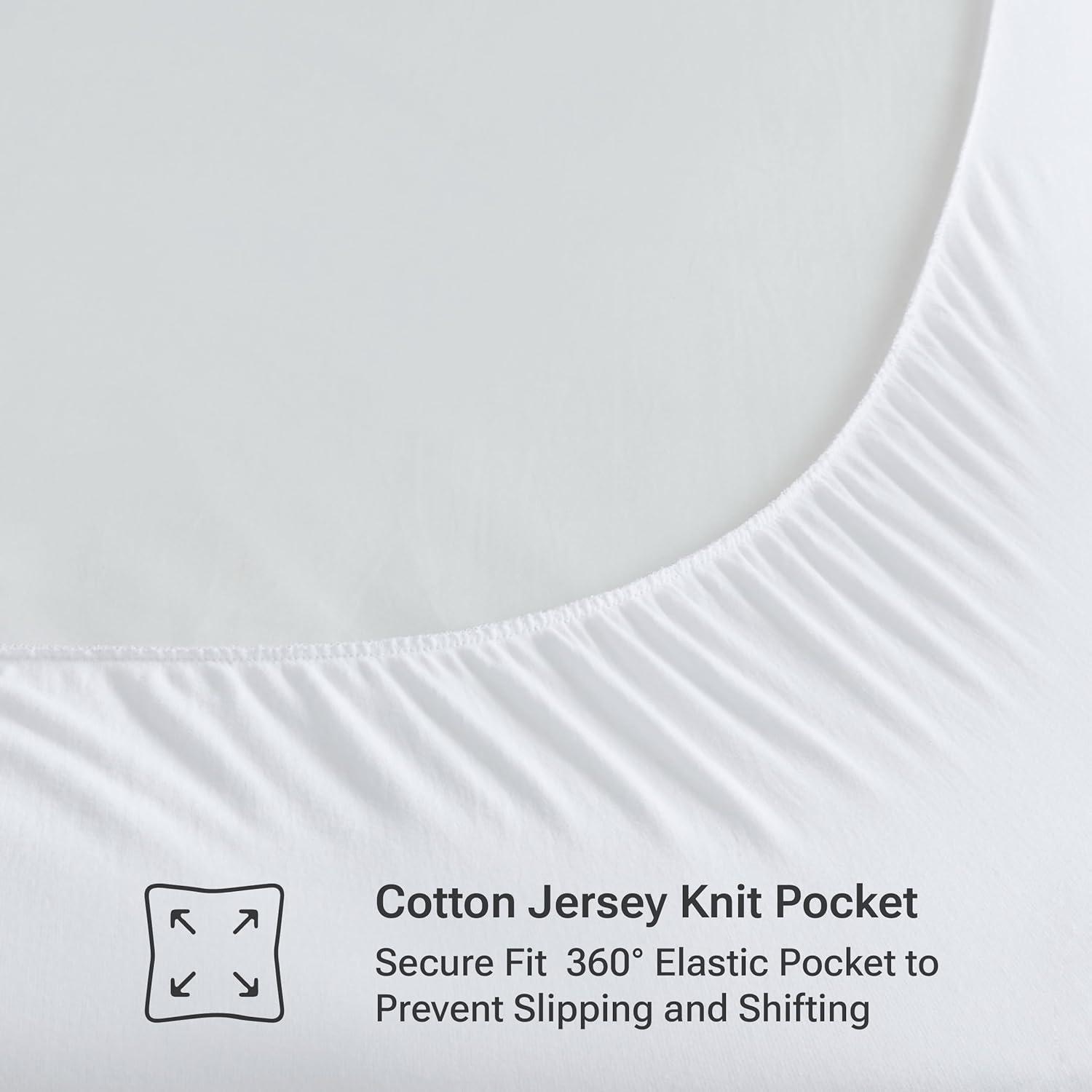 Sleep Philosophy King All Natural Cotton Percale Quilted Mattress Pad White: Cooling, 135 Thread Count, Fits 16" Depth