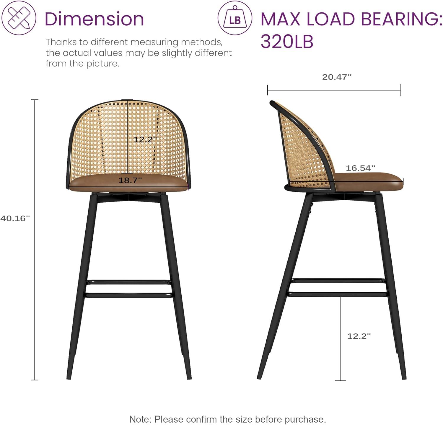 Upholstered Swivel Bar & Counter Stool (Set Of 2)